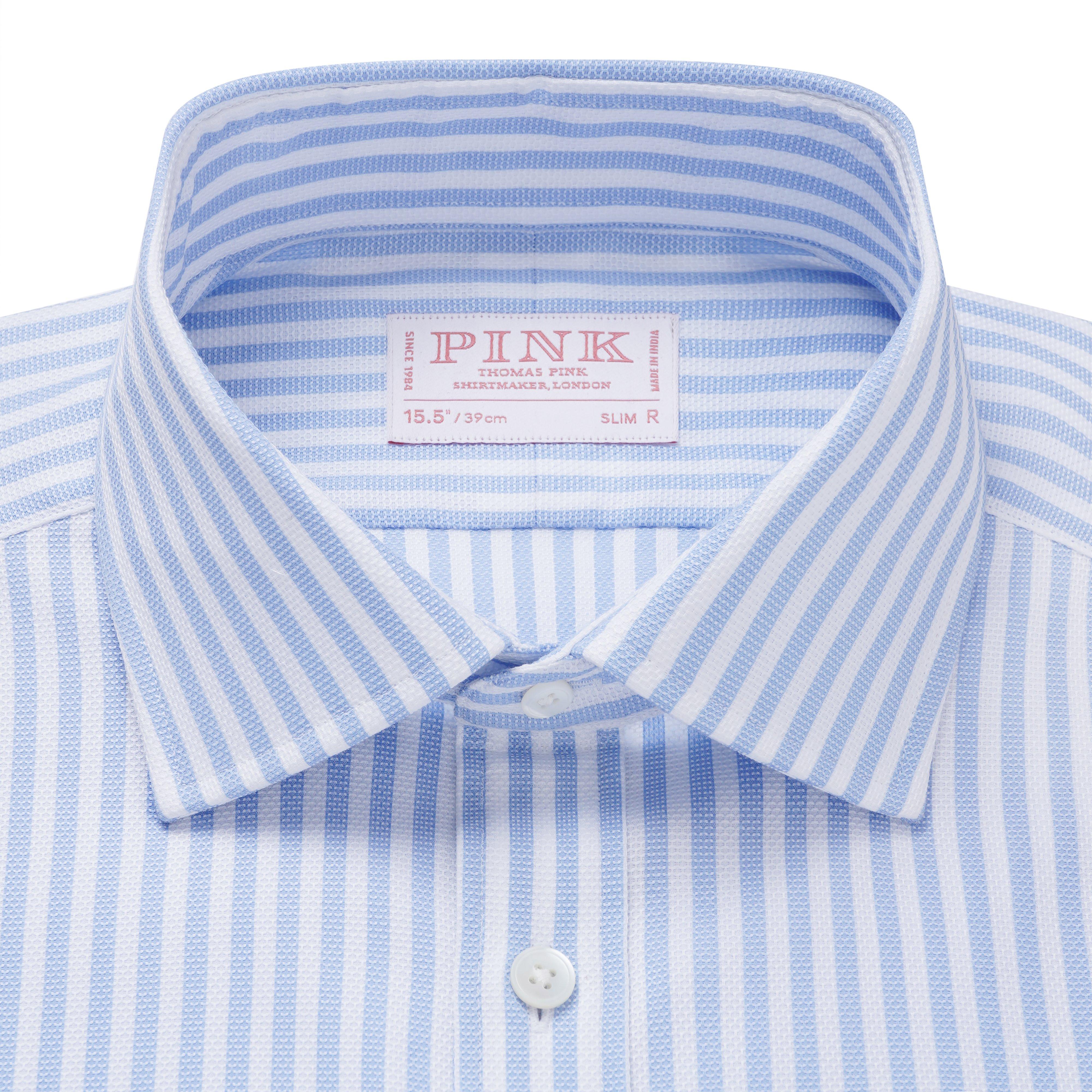 Thomas Pink Slim Fit Formal Striped Dobby Shirt-MALFORD OF LONDON SAVILE ROW MENSWEAR OUTLET