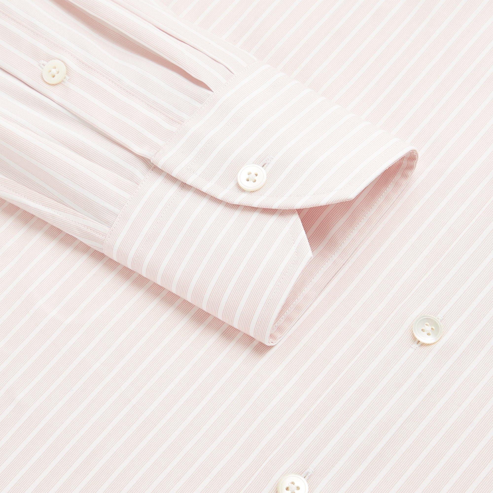 Thomas Pink Slim Fit Formal Superior Broken Stripe Shirt Pale Pink/White-MALFORD OF LONDON SAVILE ROW MENSWEAR OUTLET