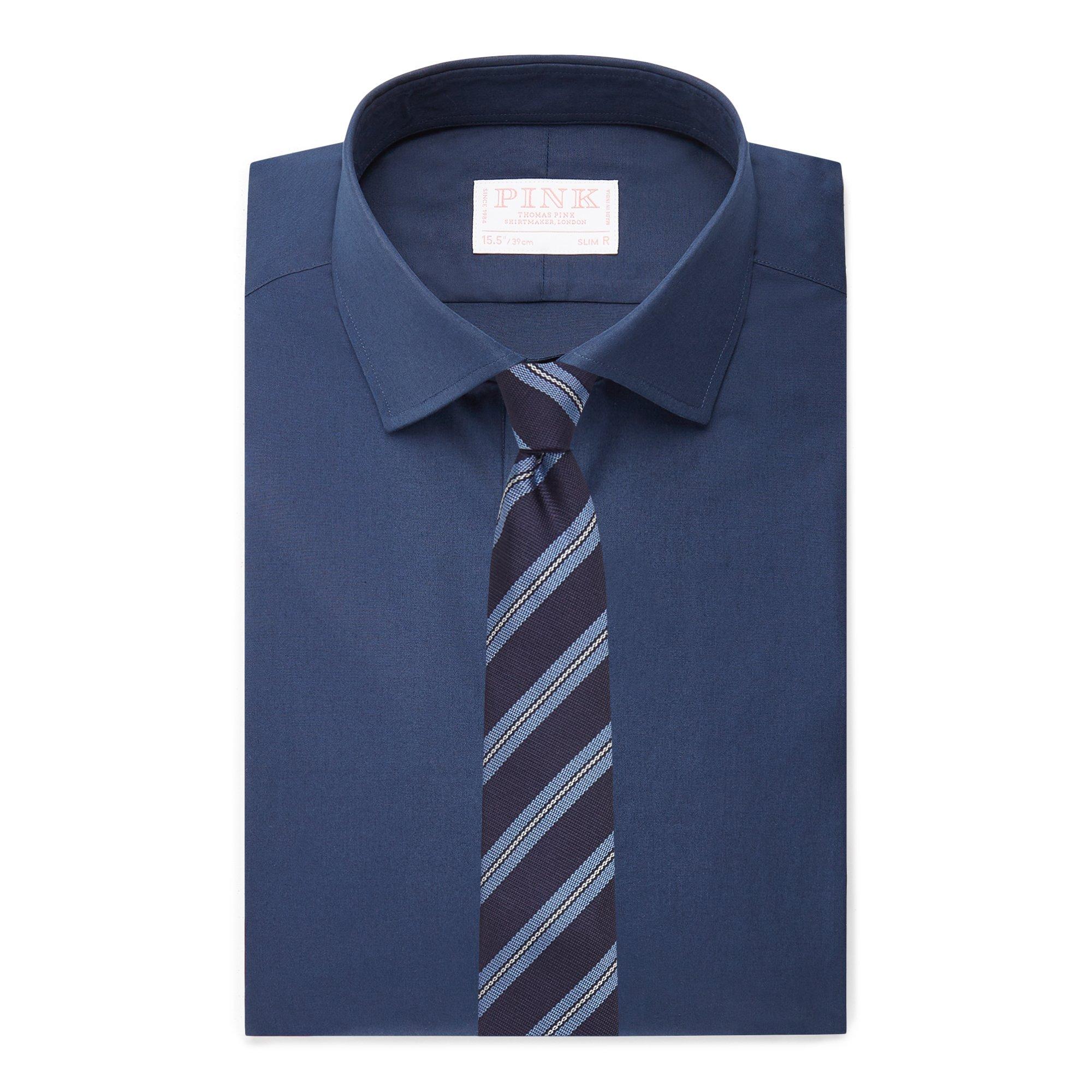 Thomas Pink Slim Fit Formal Superior Solid Plain Shirt-MALFORD OF LONDON SAVILE ROW MENSWEAR OUTLET