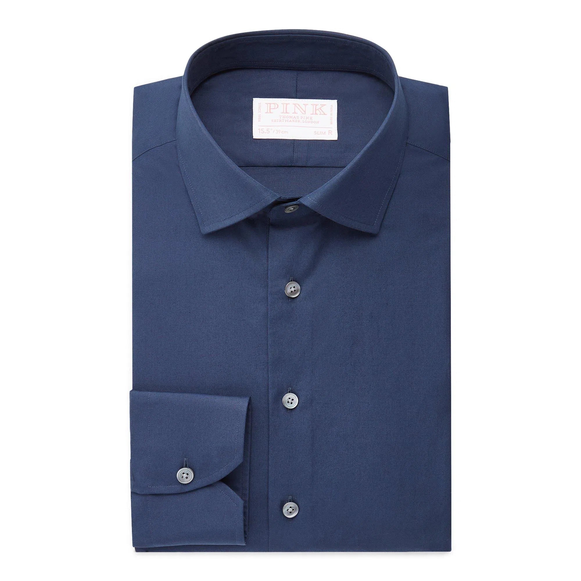 Thomas Pink Slim Fit Formal Superior Solid Plain Shirt-MALFORD OF LONDON SAVILE ROW MENSWEAR OUTLET