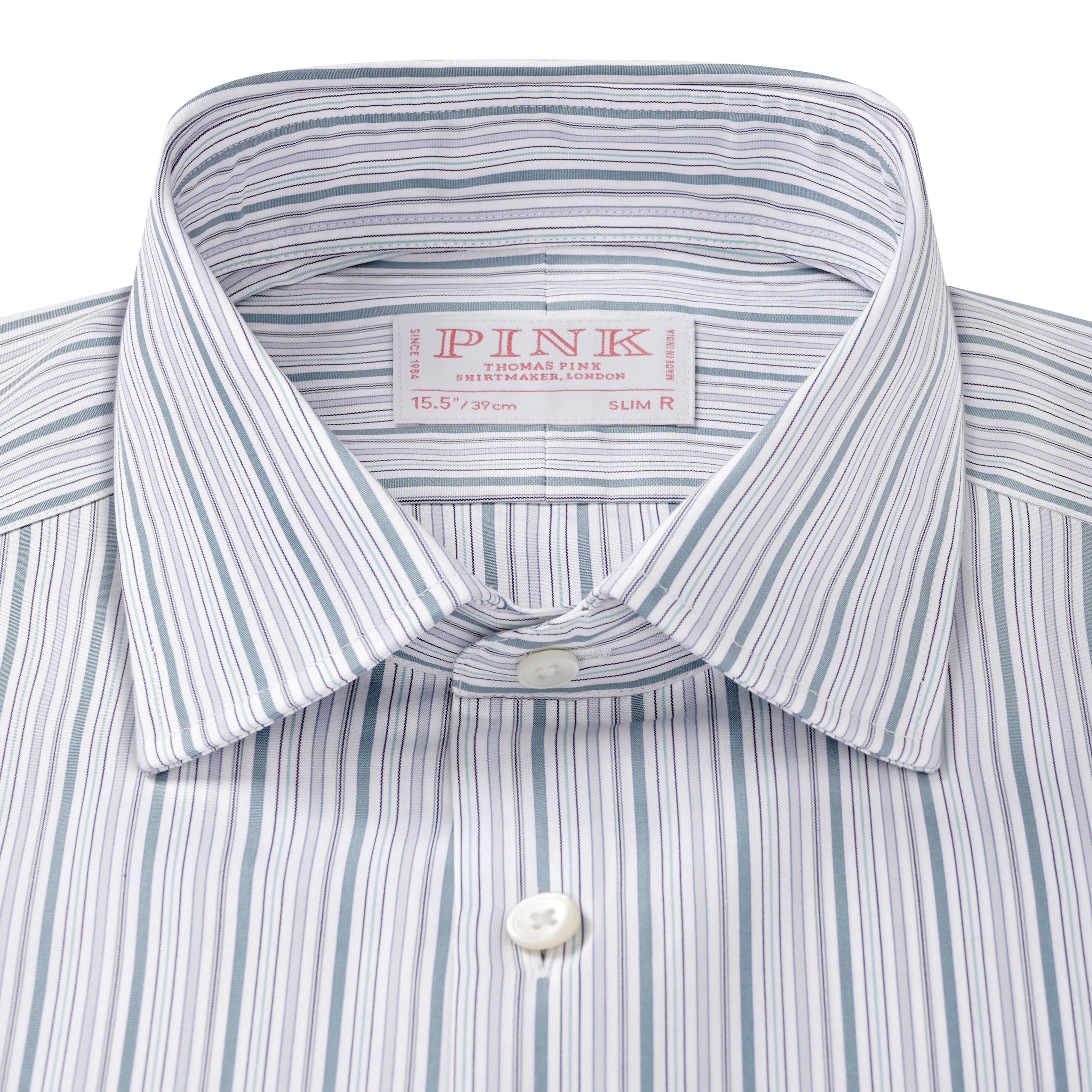 Thomas Pink Slim Fit Formal Supraluxe Multi Stripe Shirt-MALFORD OF LONDON SAVILE ROW MENSWEAR OUTLET