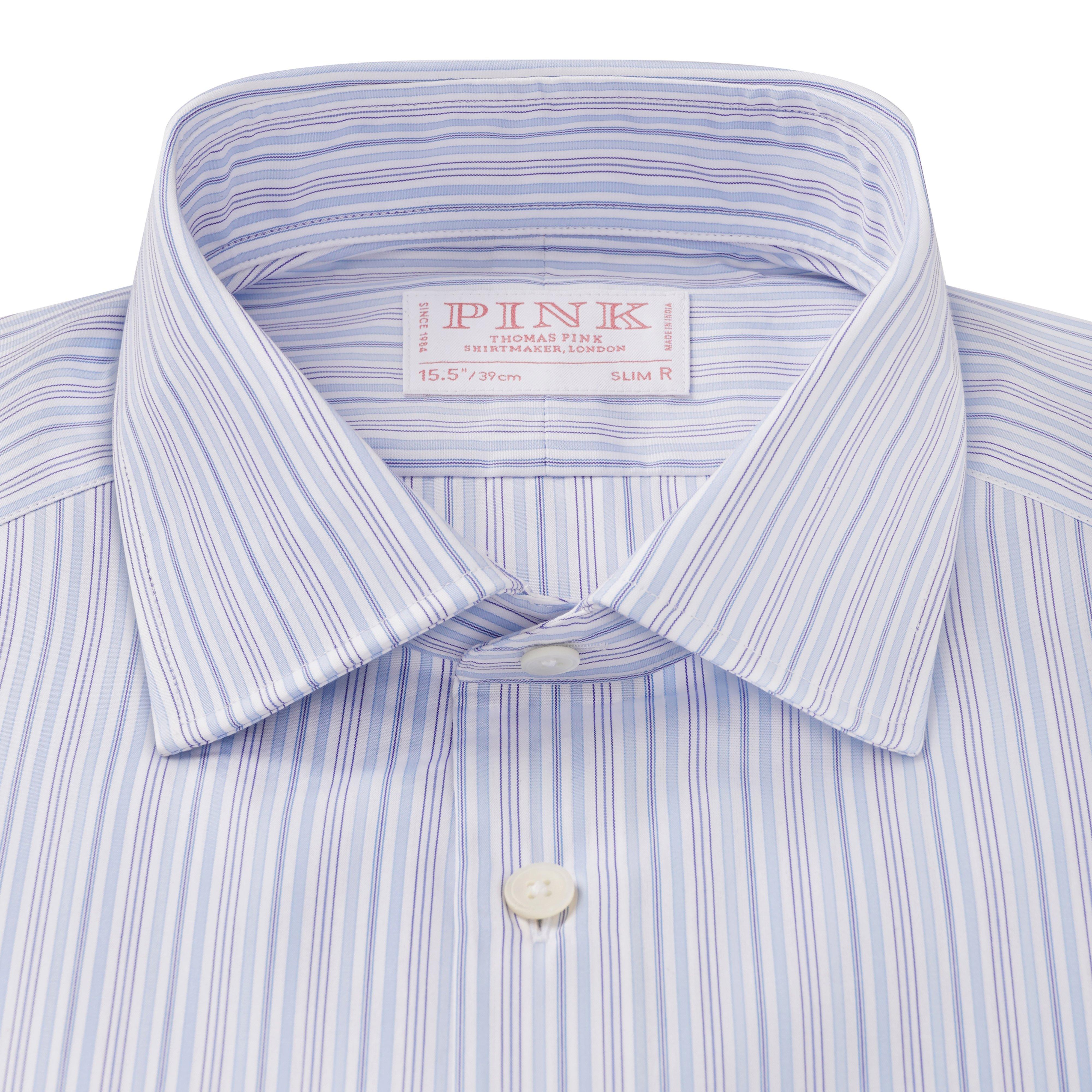 Thomas Pink Slim Fit Formal Supraluxe Multi Stripe Shirt-MALFORD OF LONDON SAVILE ROW MENSWEAR OUTLET