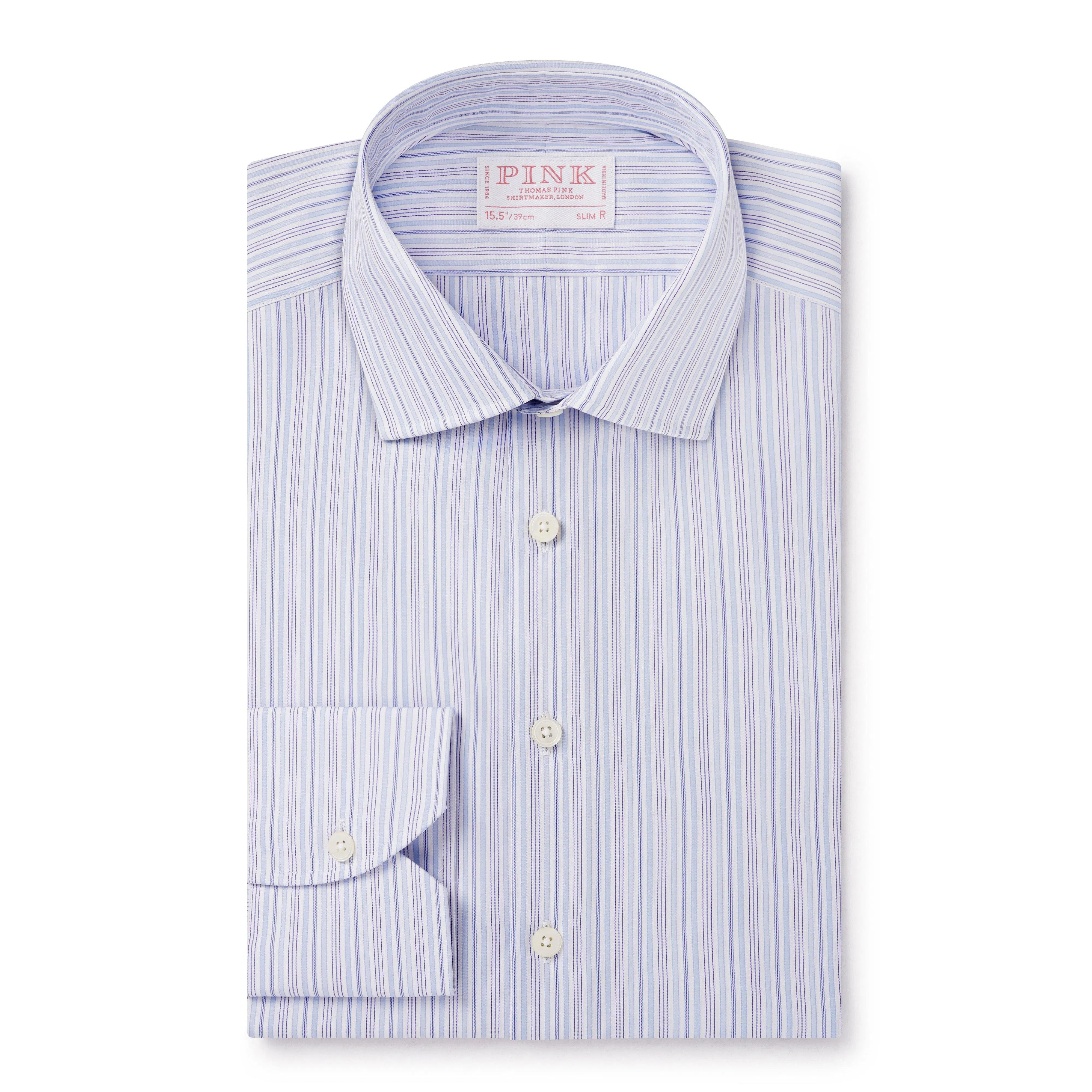 Thomas Pink Slim Fit Formal Supraluxe Multi Stripe Shirt-MALFORD OF LONDON SAVILE ROW MENSWEAR OUTLET