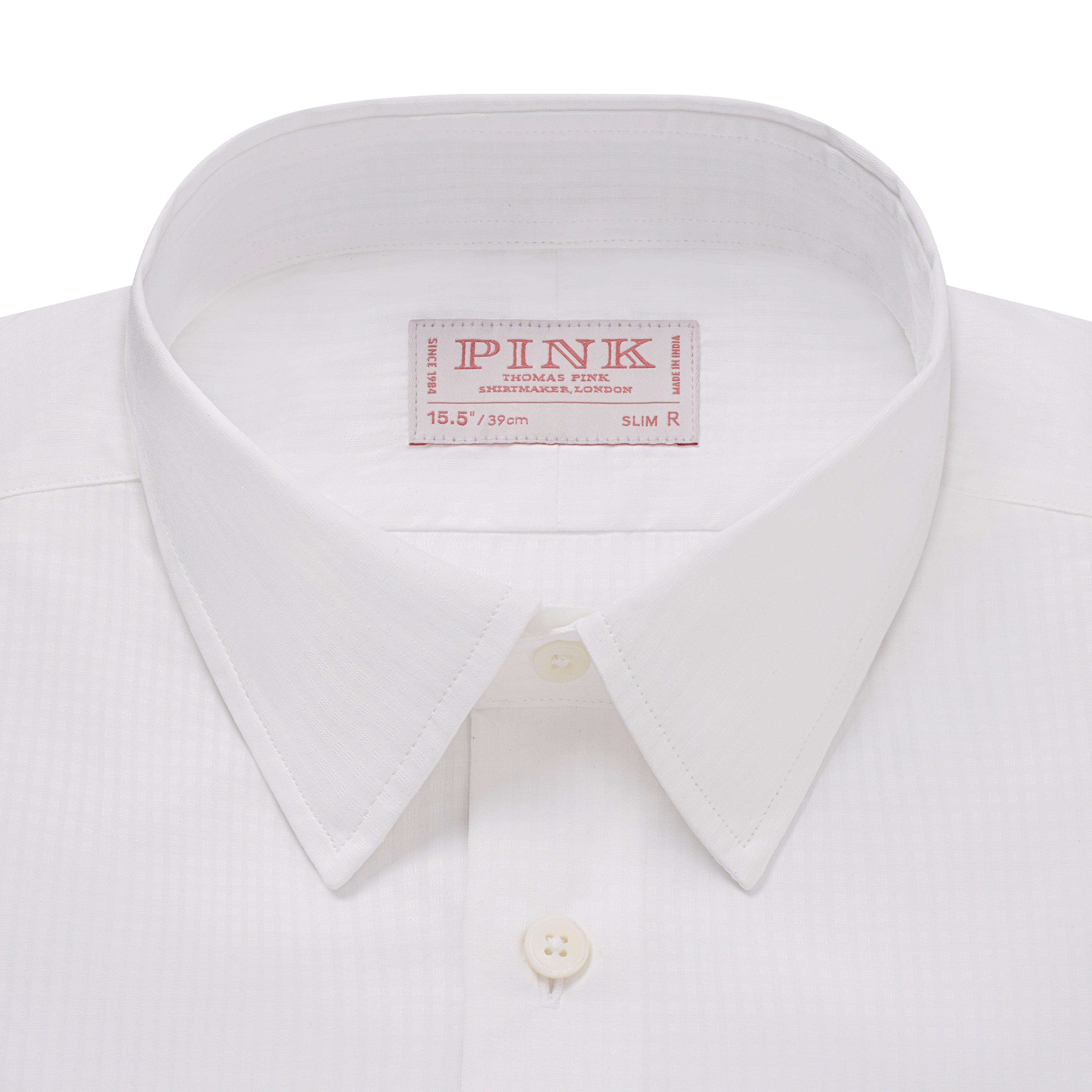 Thomas Pink Slim Fit Formal Tonal Dobby Check Shirt-MALFORD OF LONDON SAVILE ROW MENSWEAR OUTLET