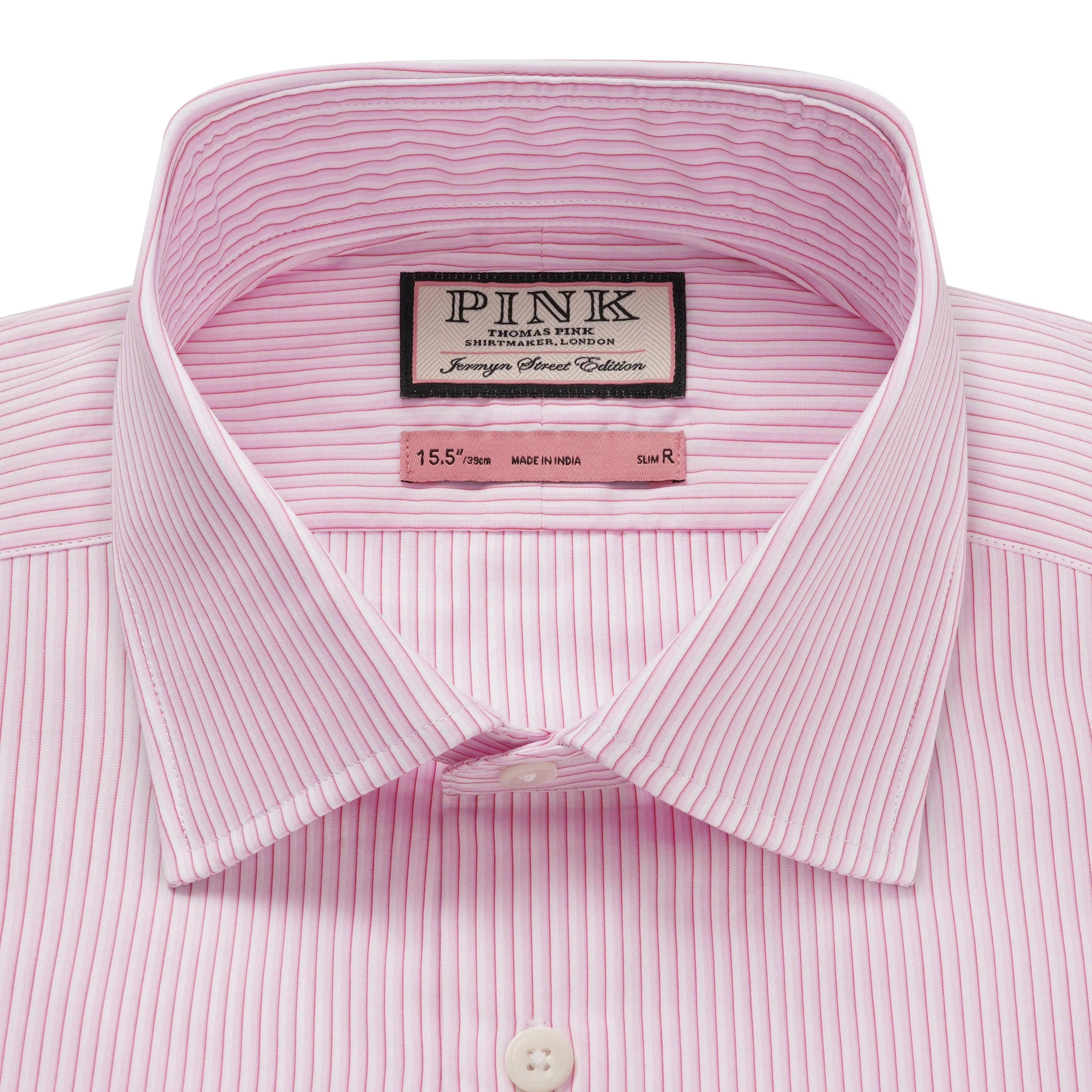 Thomas Pink Slim Fit Formal Two-tone Hairline Stripe Shirt-MALFORD OF LONDON SAVILE ROW MENSWEAR OUTLET