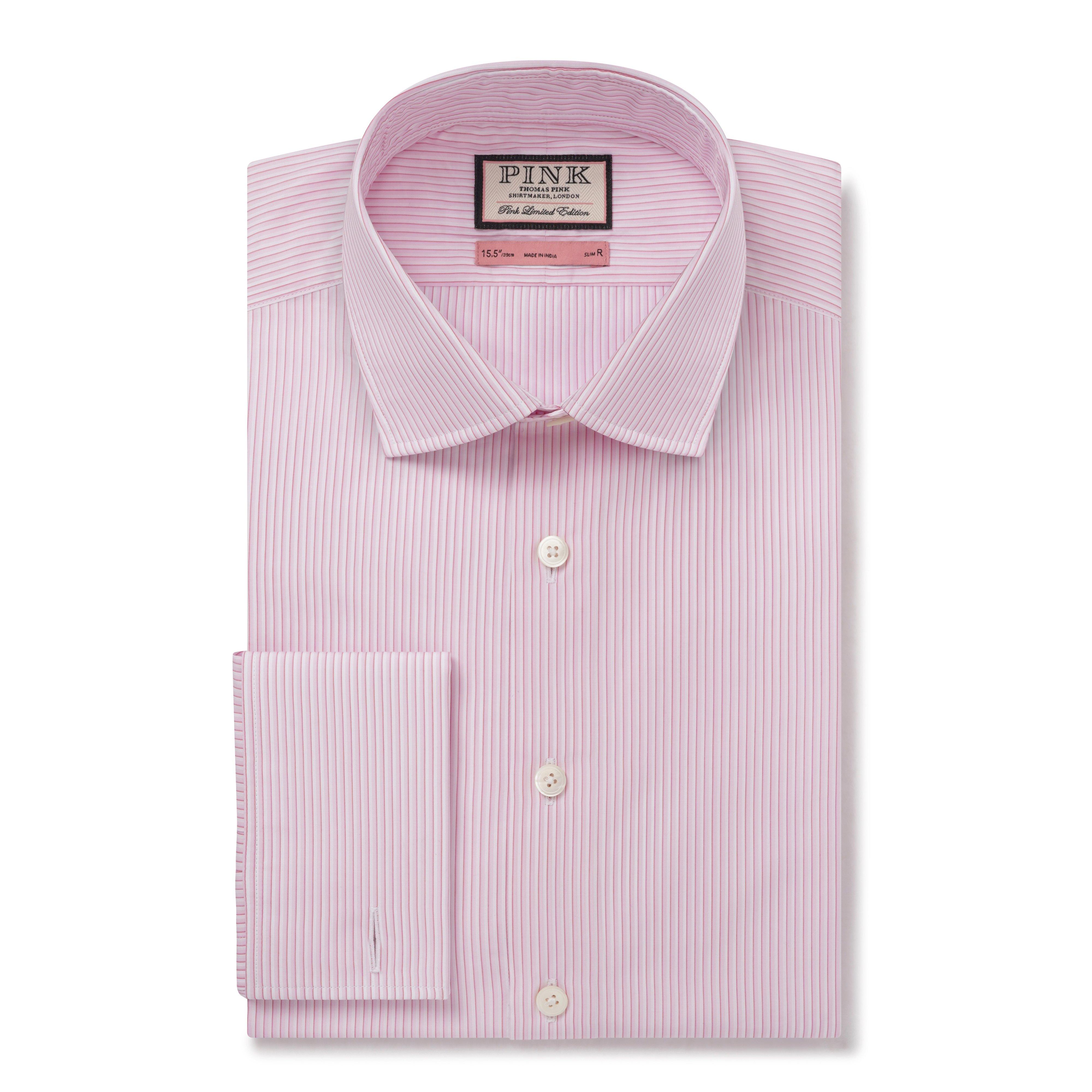 Thomas Pink Slim Fit Formal Two-tone Hairline Stripe Shirt-MALFORD OF LONDON SAVILE ROW MENSWEAR OUTLET