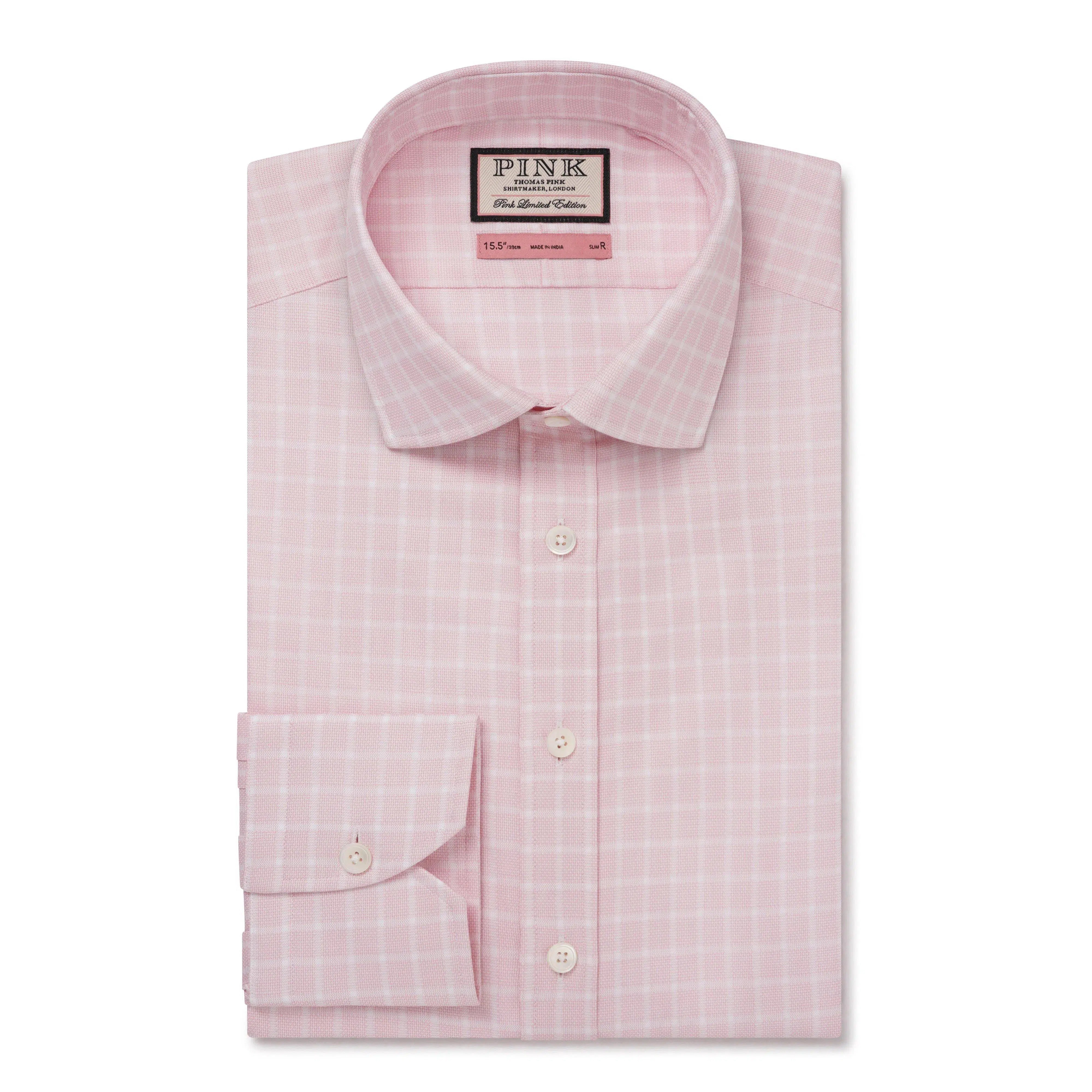 Thomas Pink Slim Fit Formal Windowpane Check Shirt-MALFORD OF LONDON SAVILE ROW MENSWEAR OUTLET