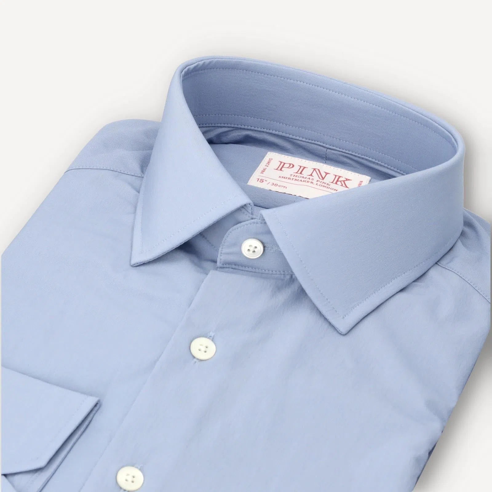 Thomas Pink Slim Fit Plain Formal Shirt Blue-MALFORD OF LONDON SAVILE ROW MENSWEAR OUTLET