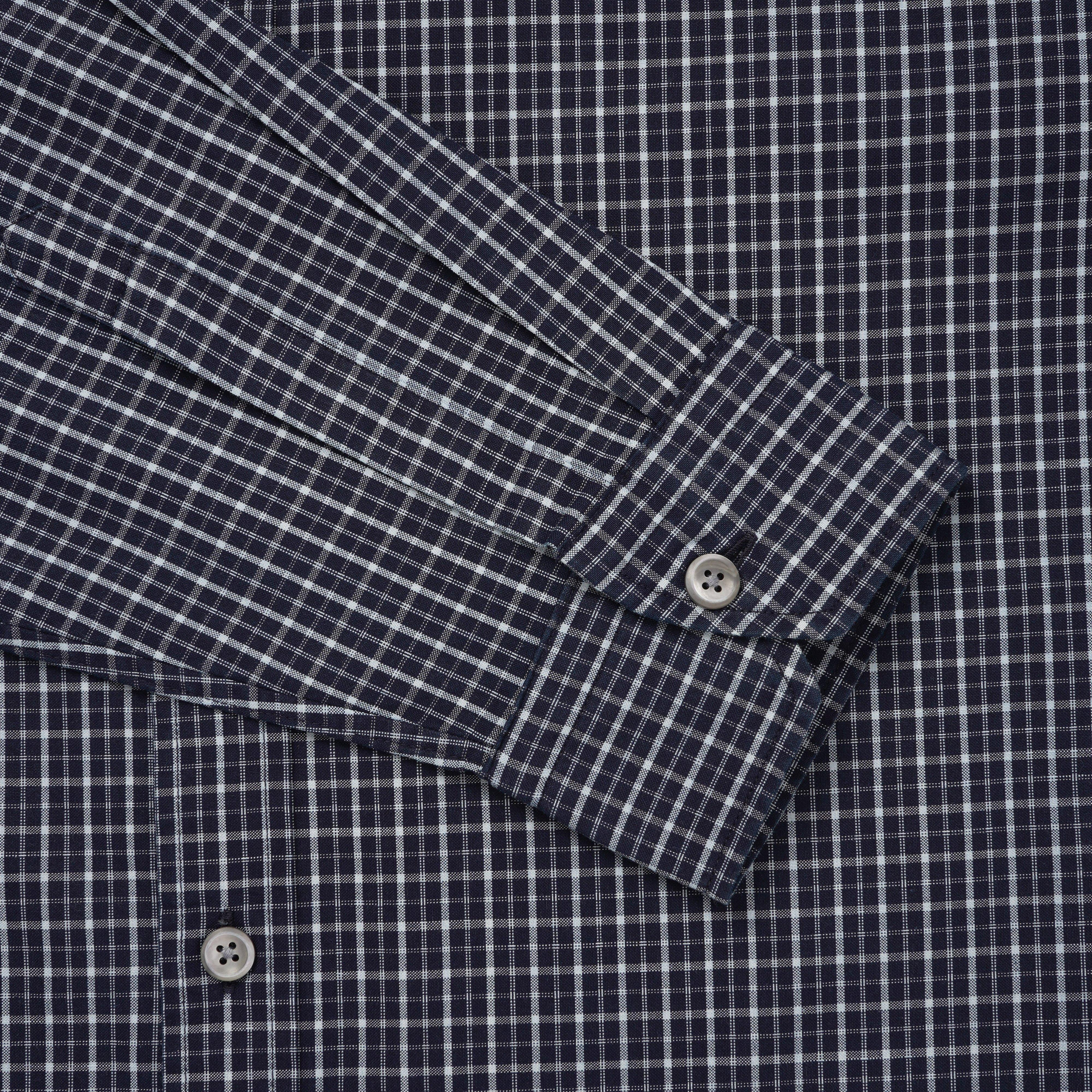 Thomas Pink Slim Fit Smart Casual Indigo Check Shirt-MALFORD OF LONDON SAVILE ROW MENSWEAR OUTLET