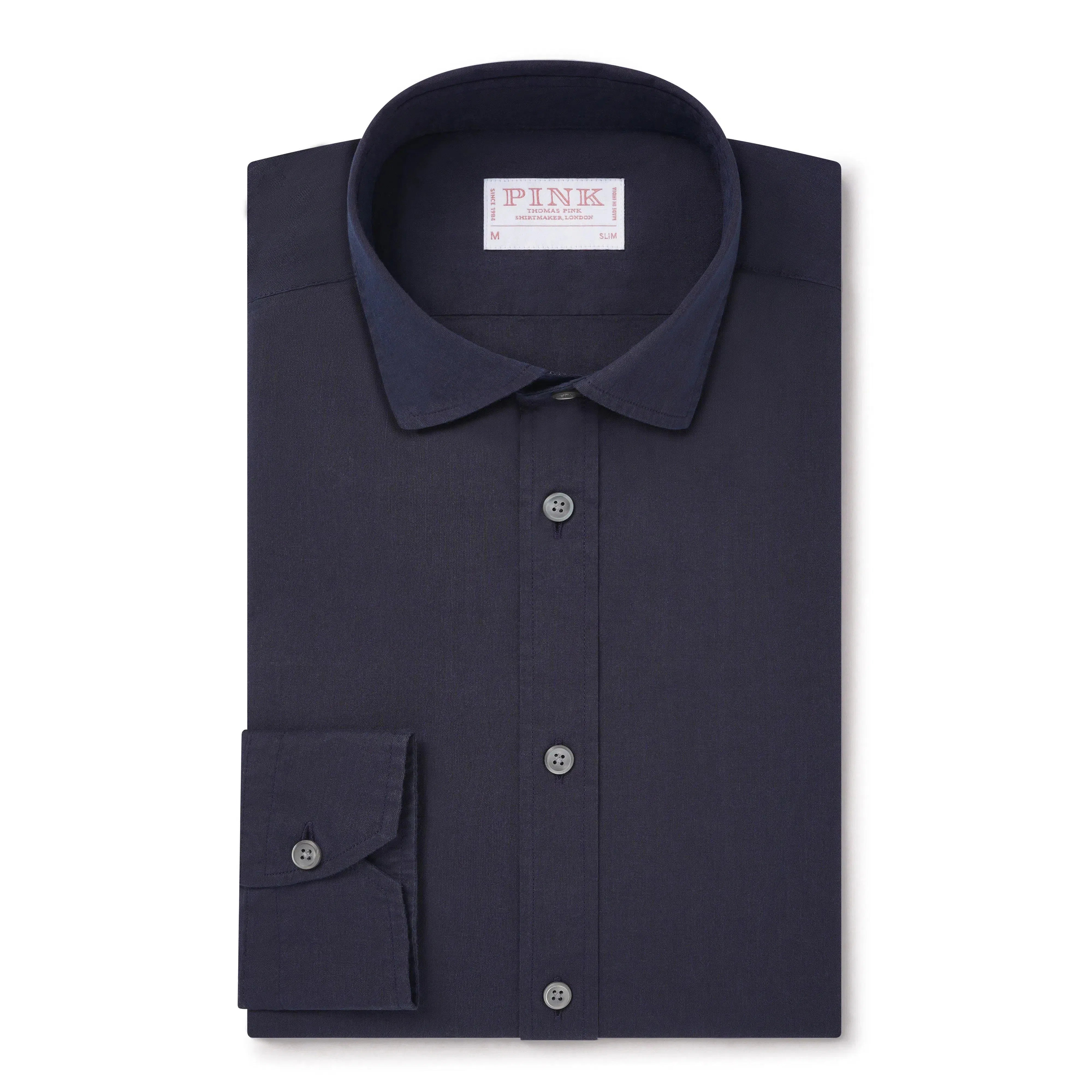 Thomas Pink Slim Fit Smart Casual Indigo Stretch Shirt-MALFORD OF LONDON SAVILE ROW MENSWEAR OUTLET