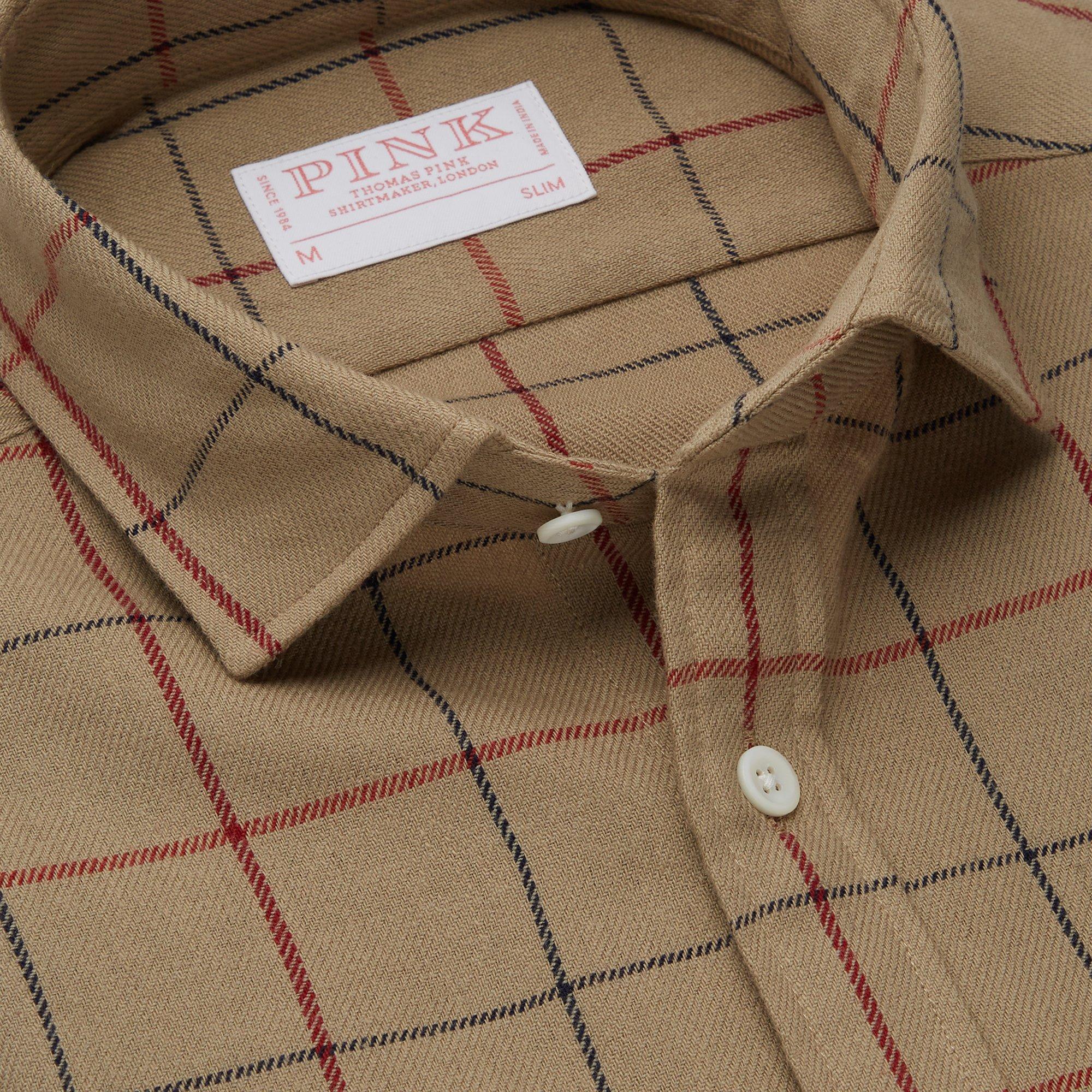 Thomas Pink Slim Fit Smart Casual Large Twill Check Shirt-MALFORD OF LONDON SAVILE ROW MENSWEAR OUTLET