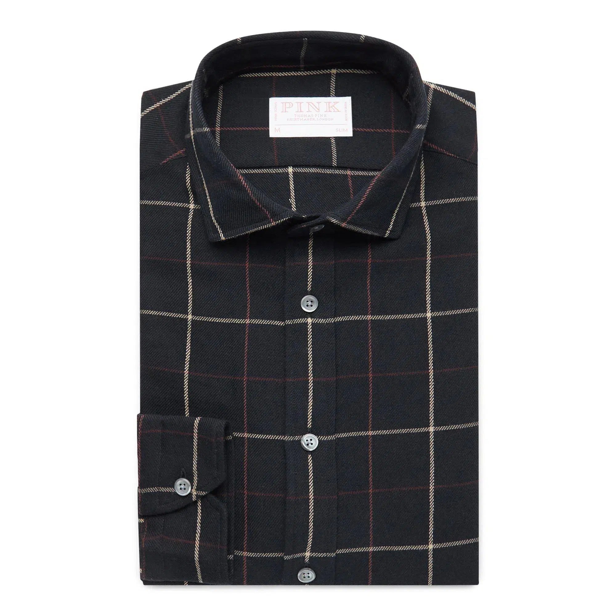 Thomas Pink Slim Fit Smart Casual Large Twill Check Shirt-MALFORD OF LONDON SAVILE ROW MENSWEAR OUTLET