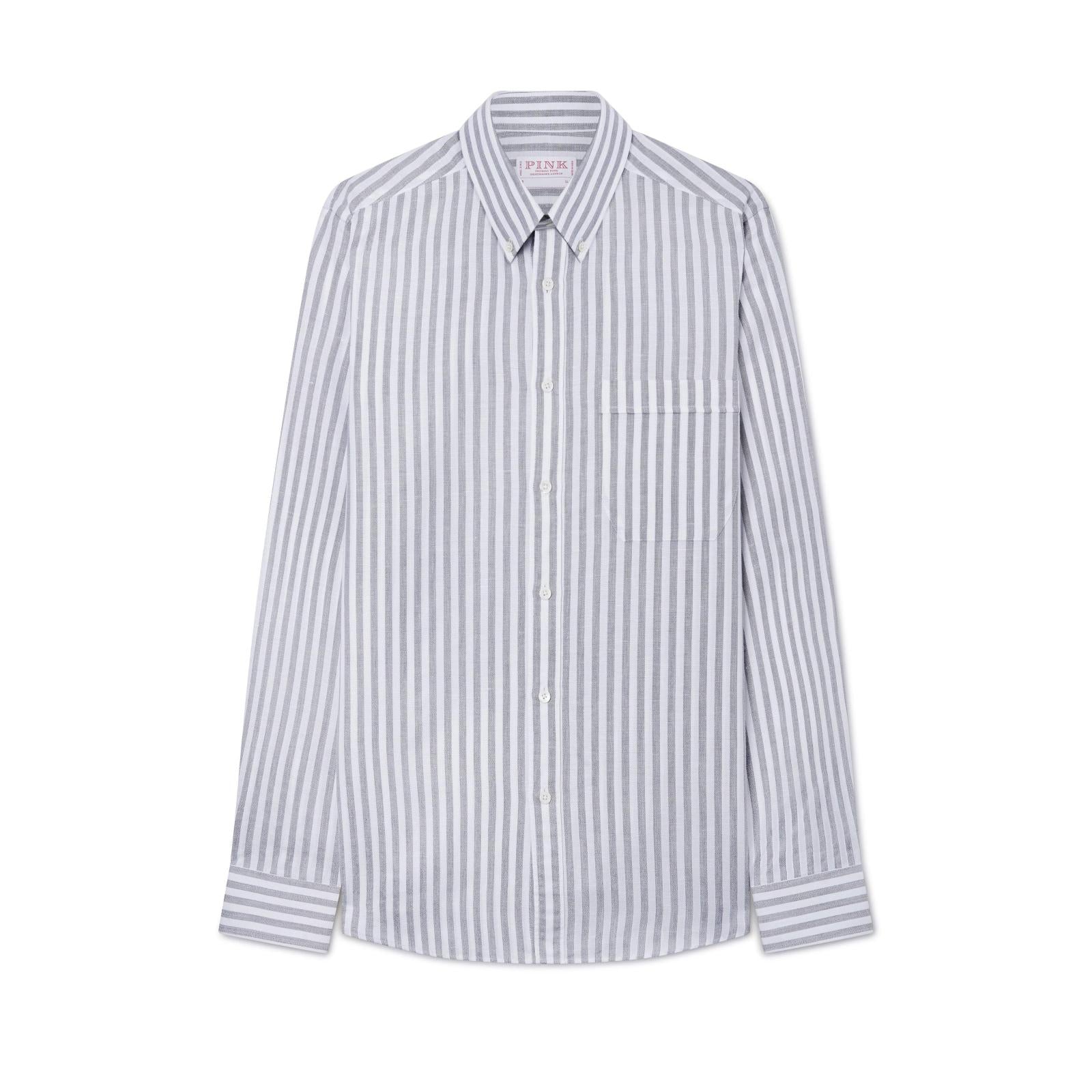 Thomas Pink Slim Fit Smart Casual Oxford Stripe Shirt-MALFORD OF LONDON SAVILE ROW MENSWEAR OUTLET