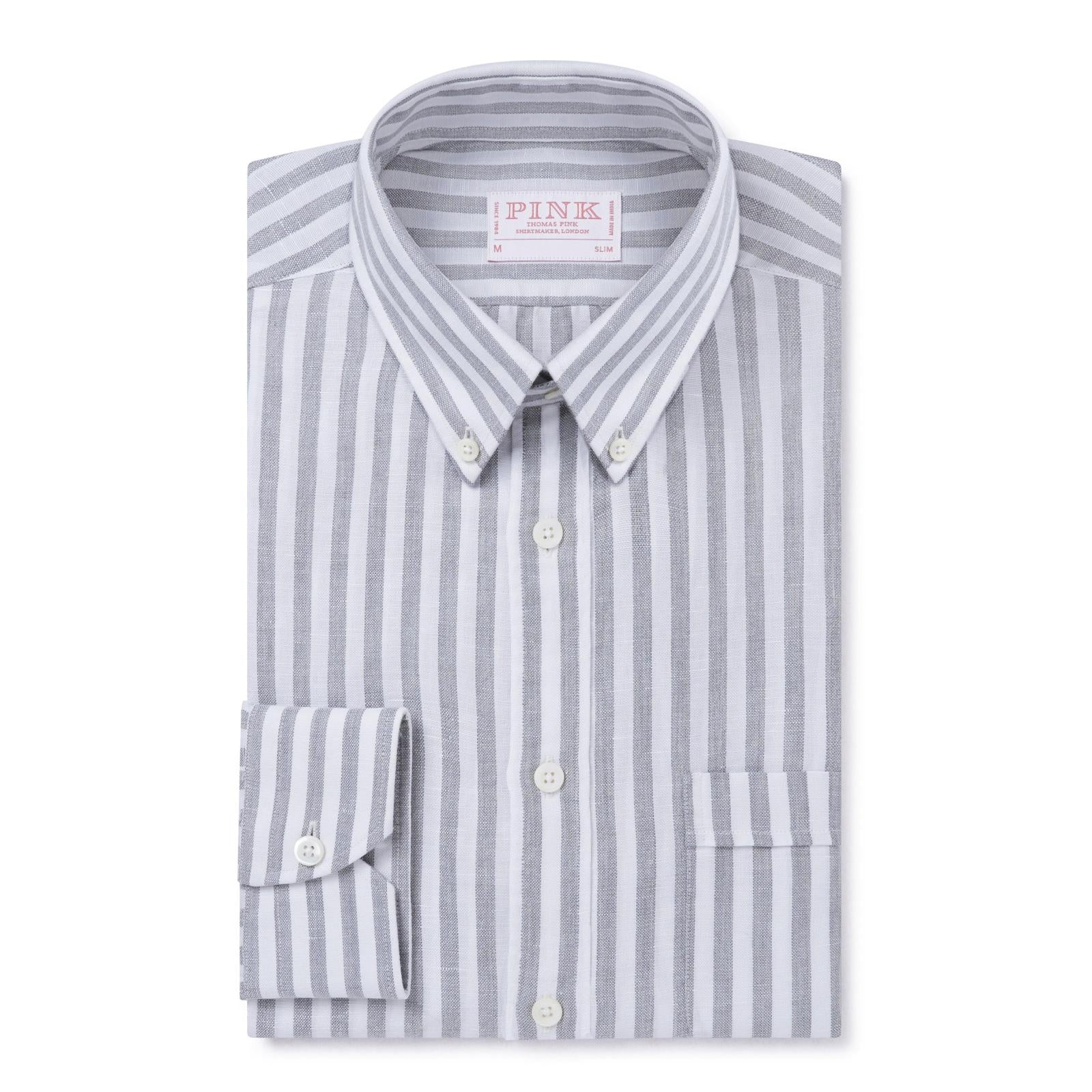 Thomas Pink Slim Fit Smart Casual Oxford Stripe Shirt-MALFORD OF LONDON SAVILE ROW MENSWEAR OUTLET