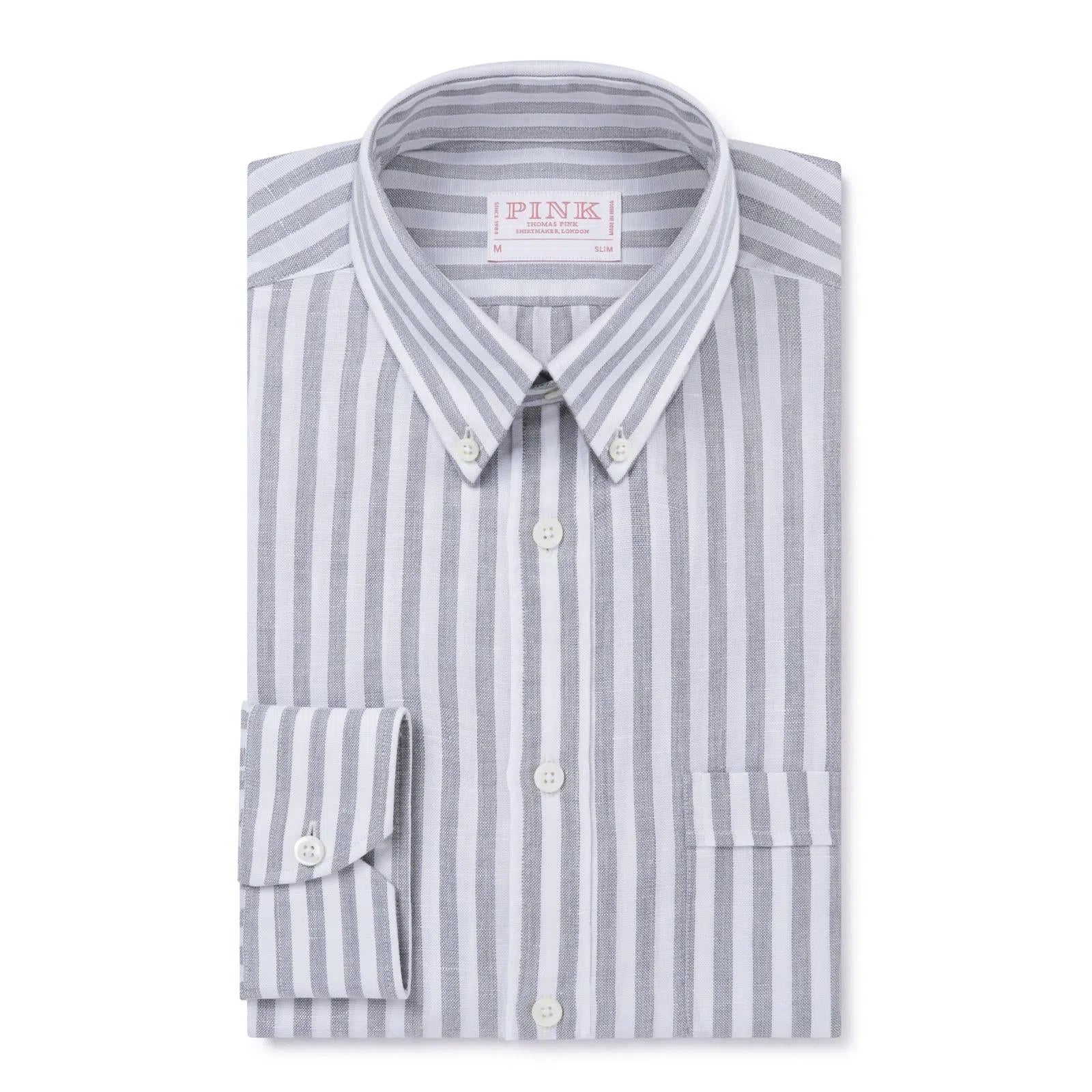 Thomas Pink Slim Fit Smart Casual Oxford Stripe Shirt-MALFORD OF LONDON SAVILE ROW MENSWEAR OUTLET