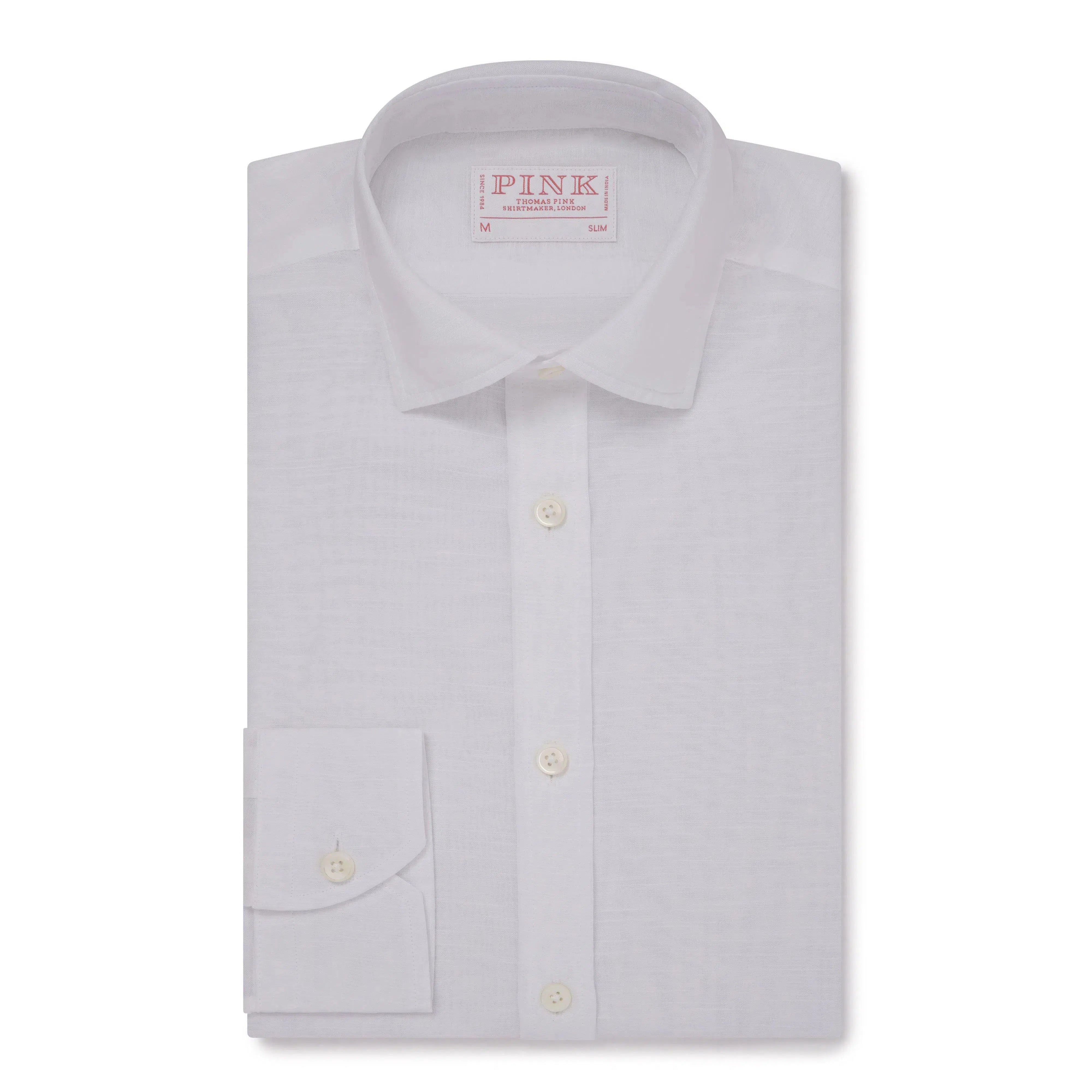 Thomas Pink Slim Fit Smart Casual Plain Voile Shirt-MALFORD OF LONDON SAVILE ROW MENSWEAR OUTLET