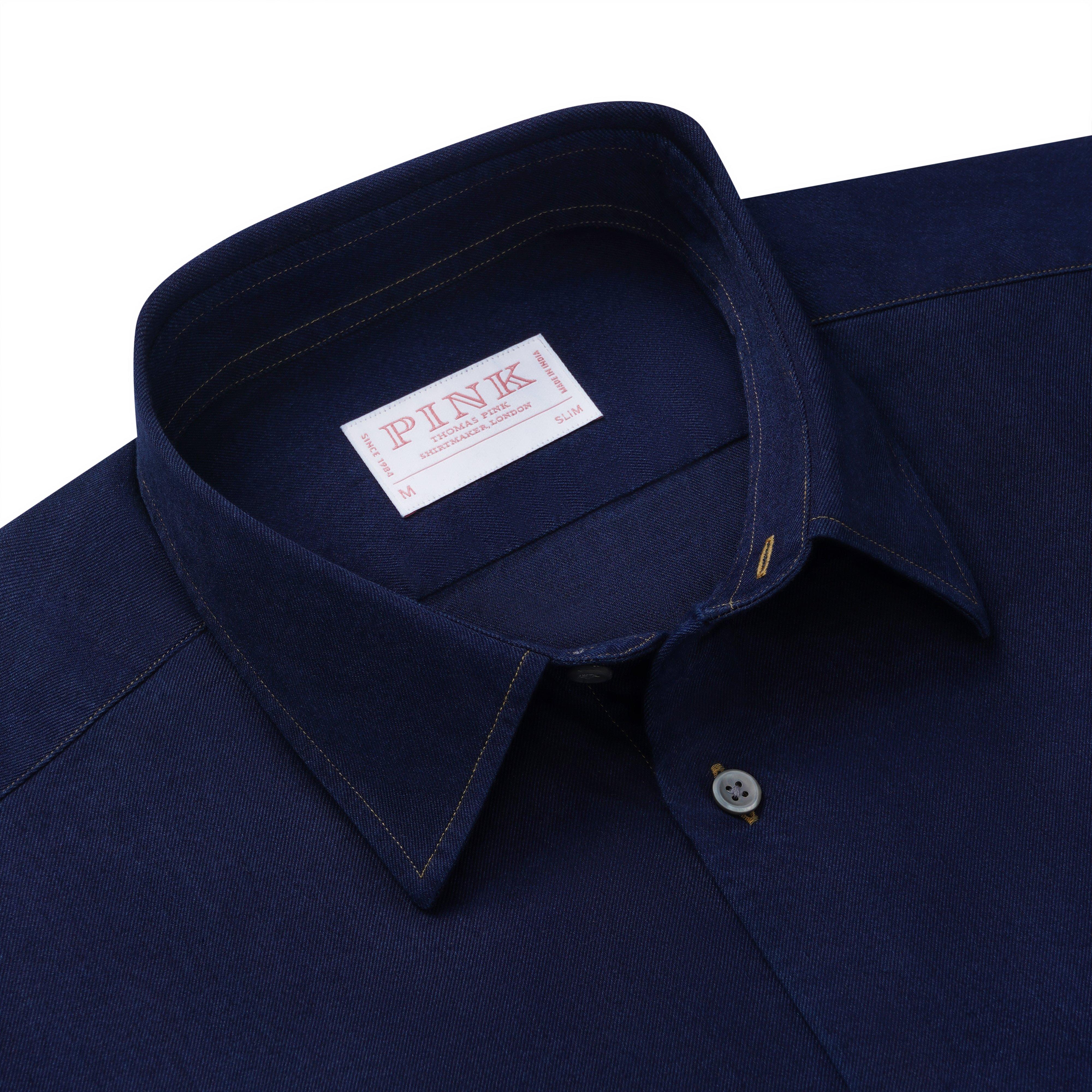 Thomas Pink Slim Fit Smart Casual Shirts Cotton Twill Shirt-MALFORD OF LONDON SAVILE ROW MENSWEAR OUTLET