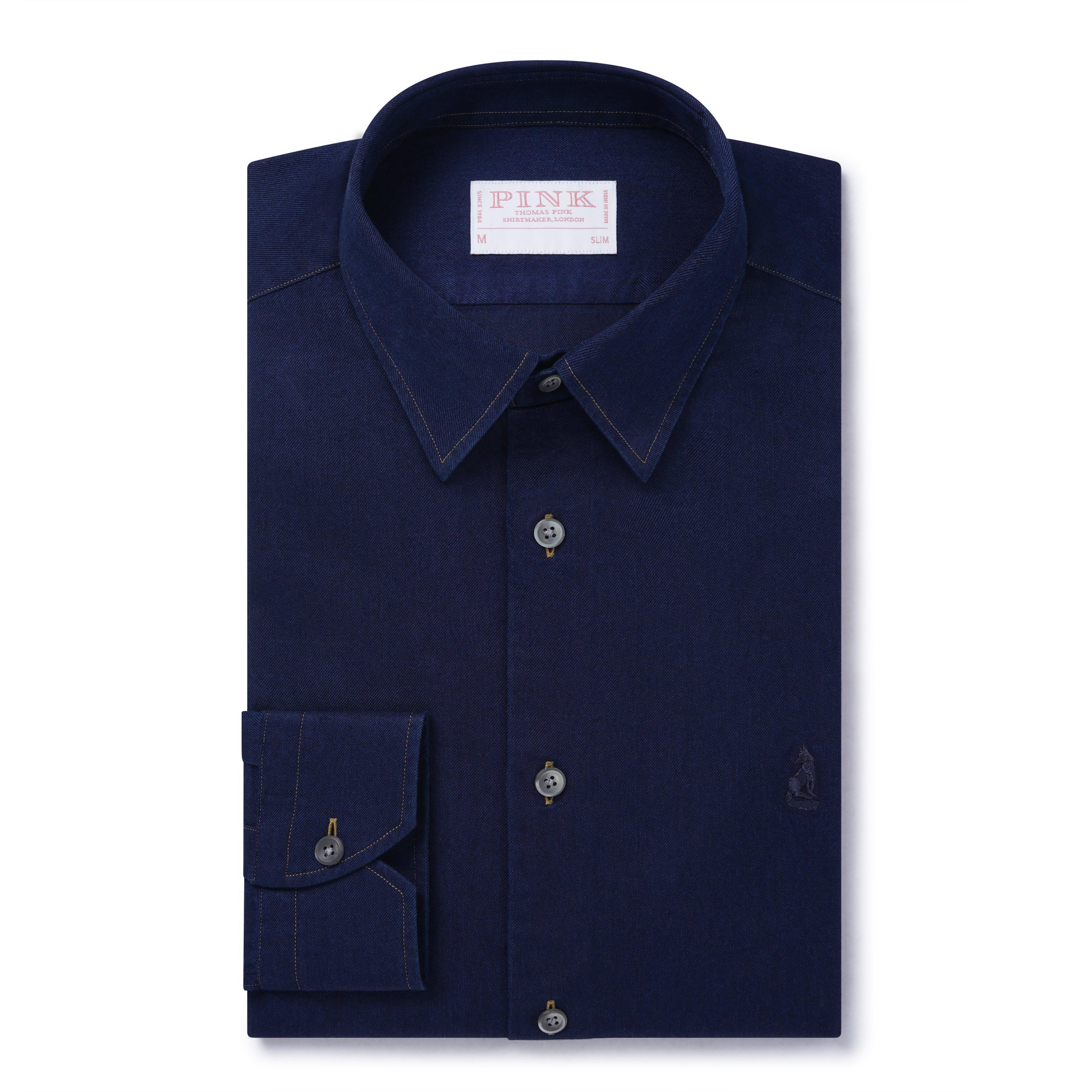 Thomas Pink Slim Fit Smart Casual Shirts Cotton Twill Shirt-MALFORD OF LONDON SAVILE ROW MENSWEAR OUTLET