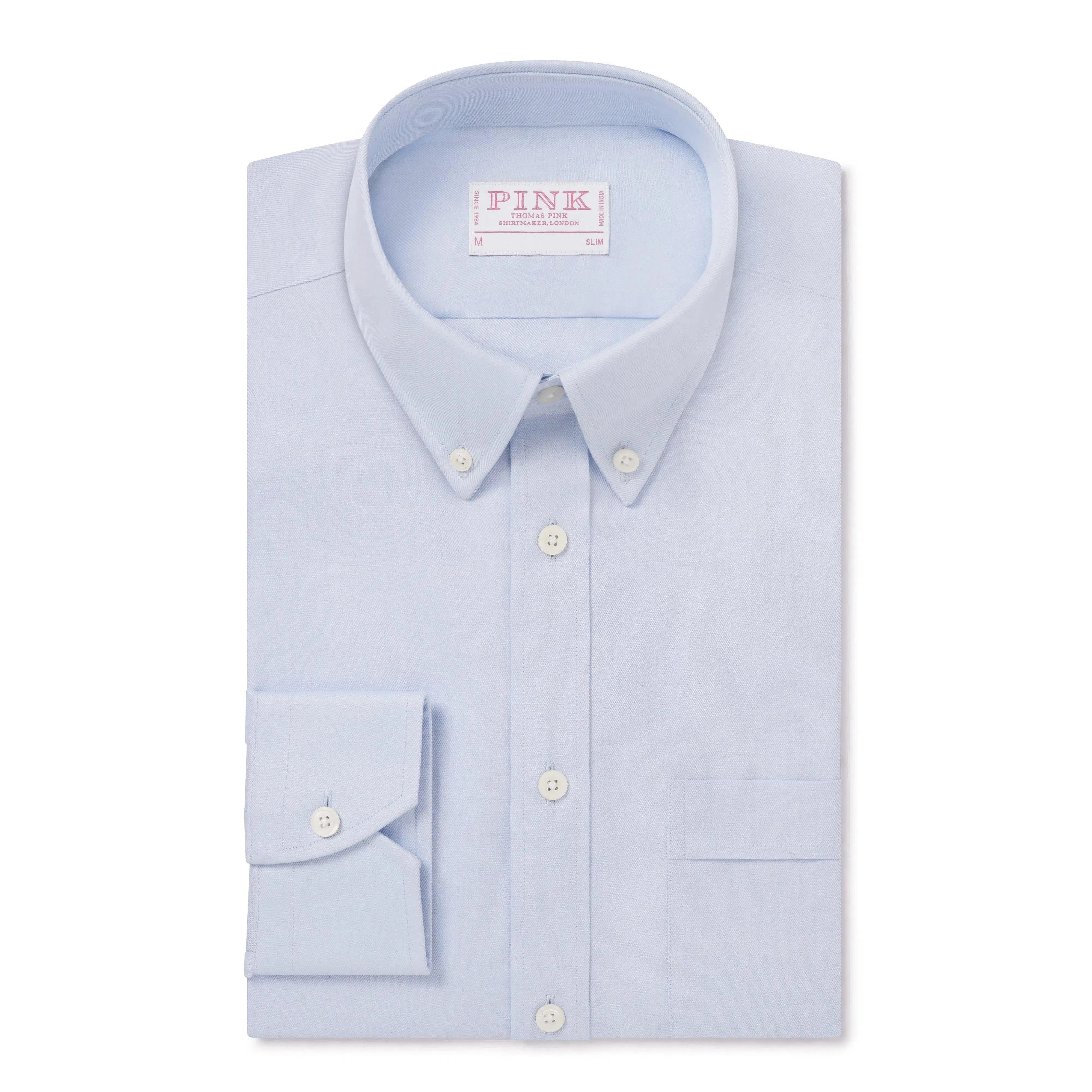 Thomas Pink Slim Fit Smart Casual Superfine Twill Shirt-MALFORD OF LONDON SAVILE ROW MENSWEAR OUTLET