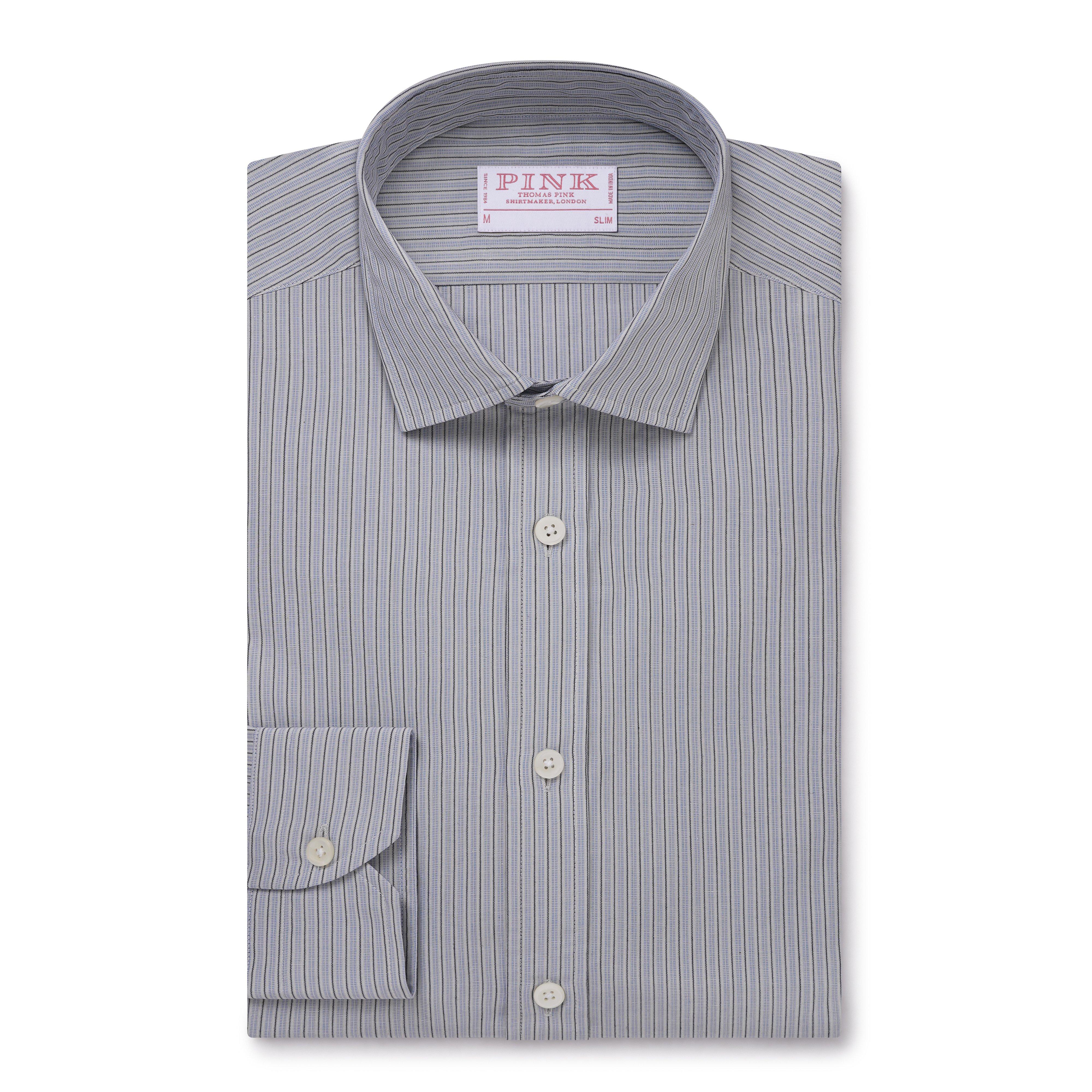 Thomas Pink Slim Fit Smart Casual Track Stripe Shirt-MALFORD OF LONDON SAVILE ROW MENSWEAR OUTLET