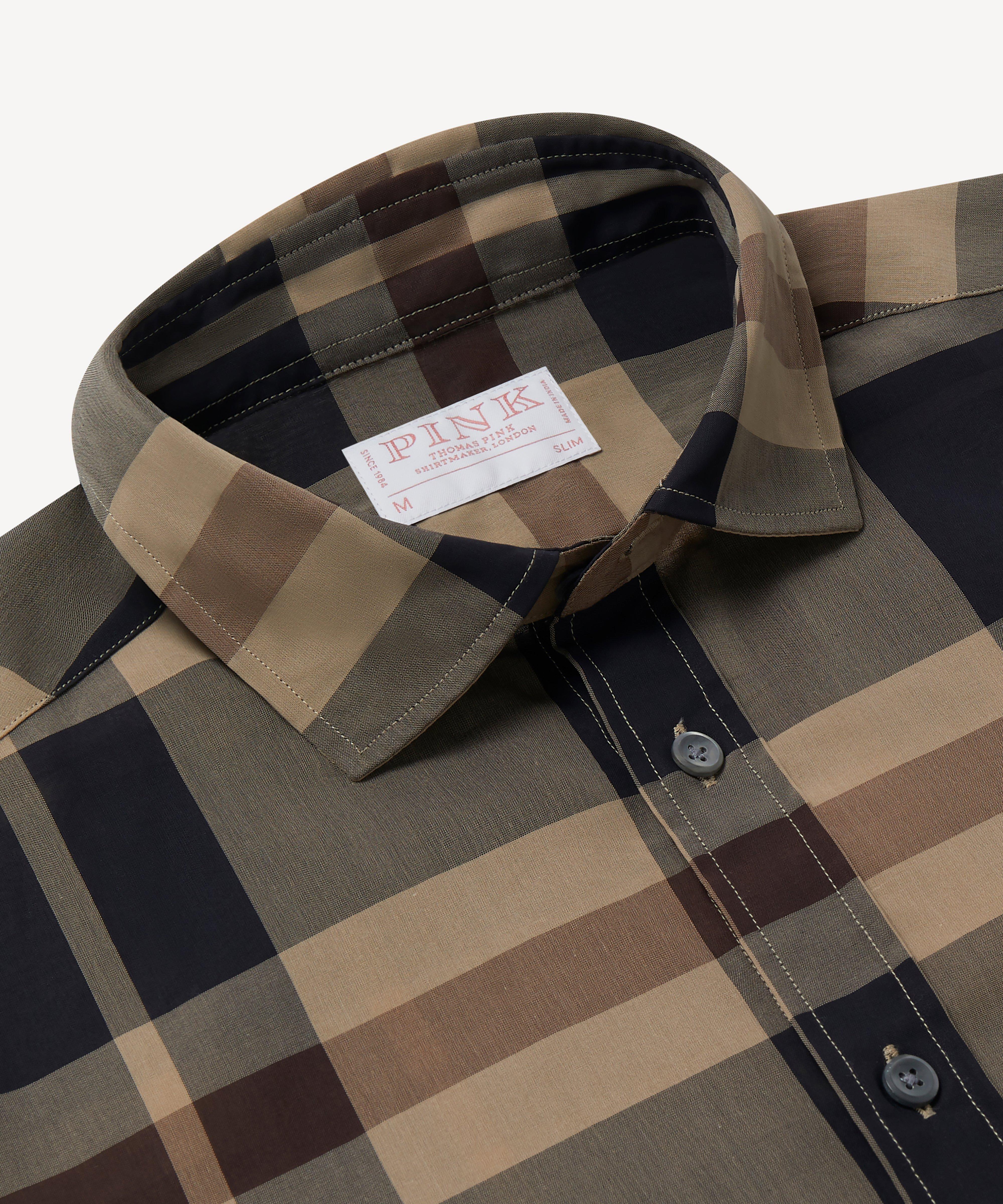 Thomas Pink Slim Fit Smart Casual Voile Madras Check Shirt-MALFORD OF LONDON SAVILE ROW MENSWEAR OUTLET