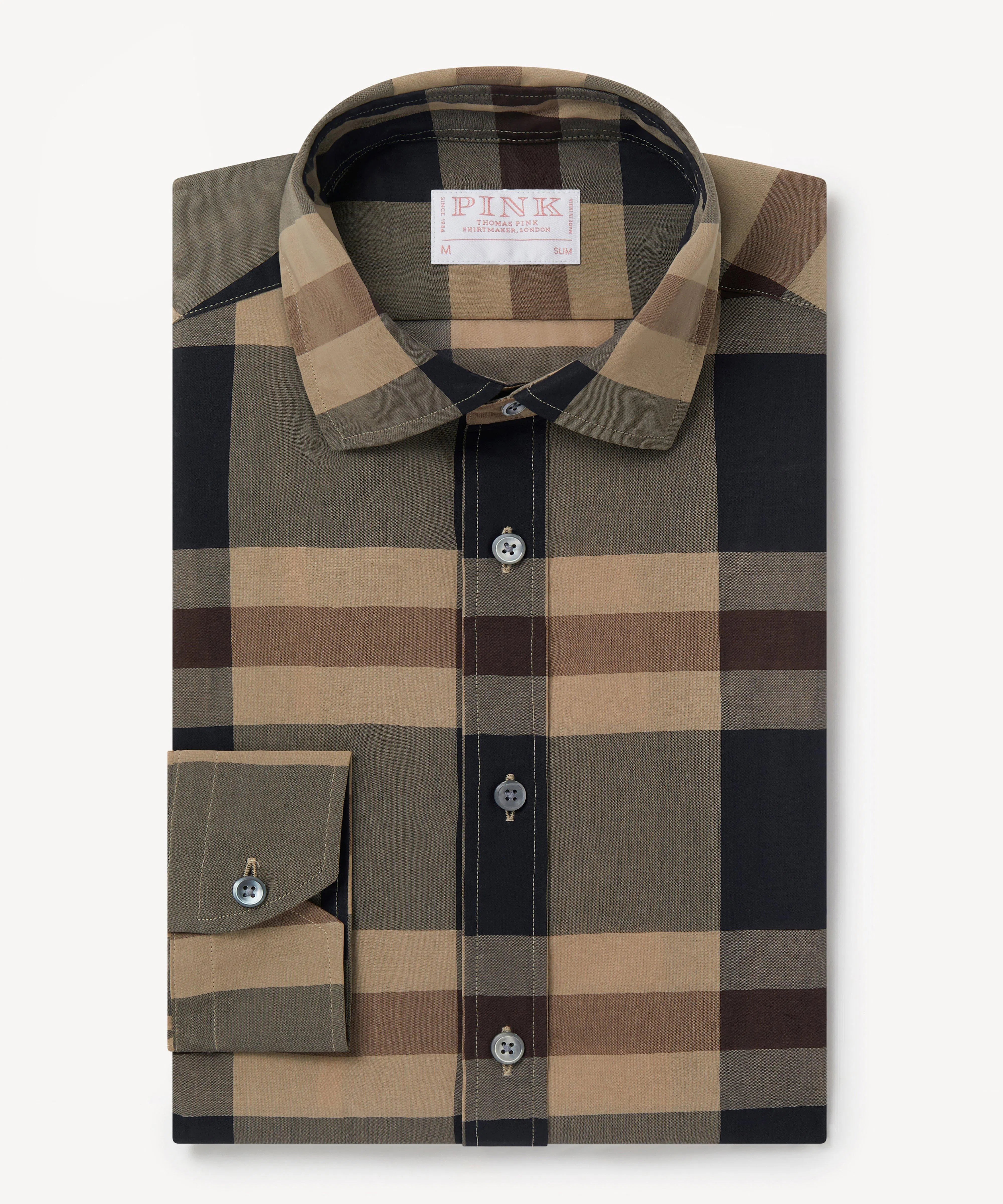 Thomas Pink Slim Fit Smart Casual Voile Madras Check Shirt-MALFORD OF LONDON SAVILE ROW MENSWEAR OUTLET