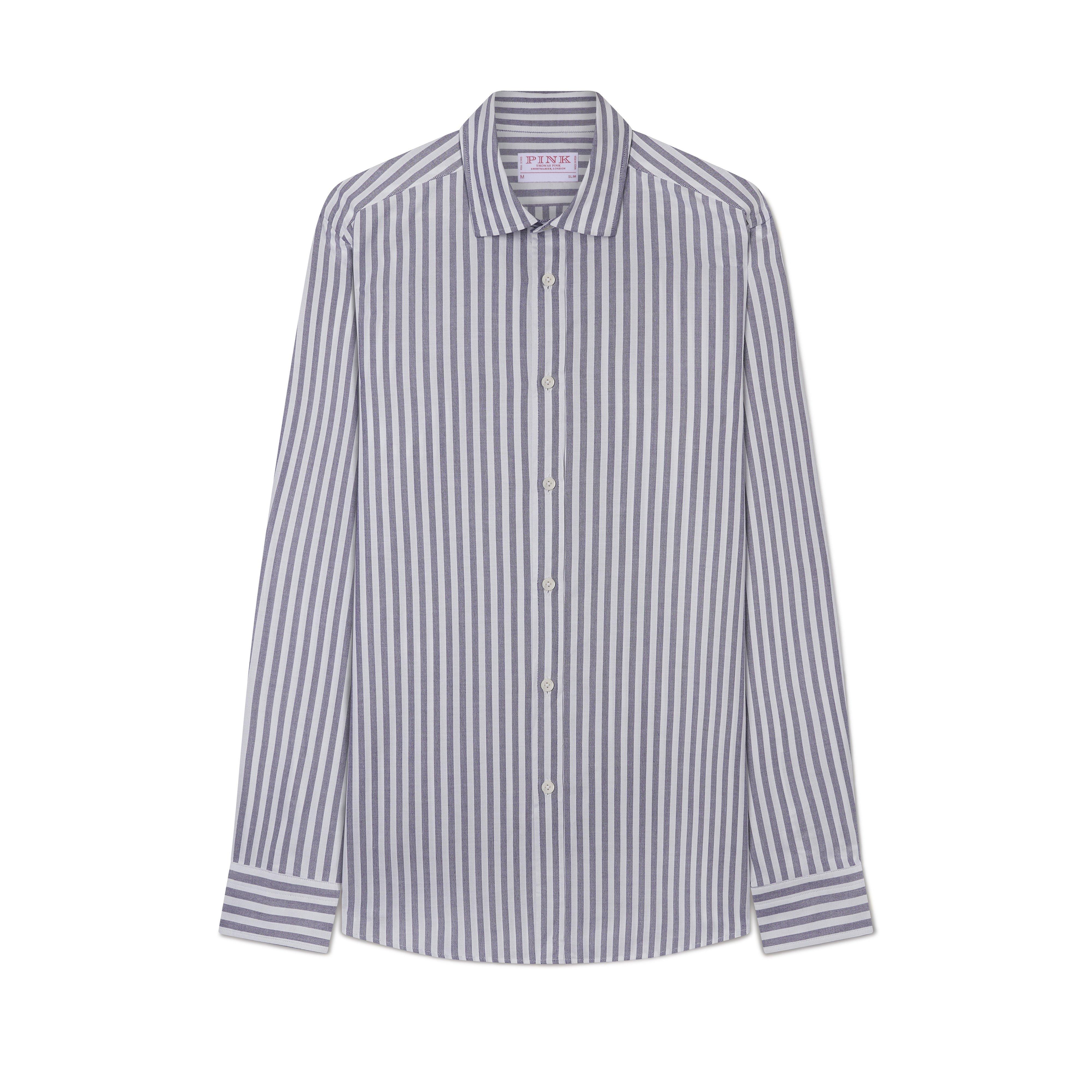 Thomas Pink Slim Fit Smart Casual Woven Stripe Shirt-MALFORD OF LONDON SAVILE ROW MENSWEAR OUTLET