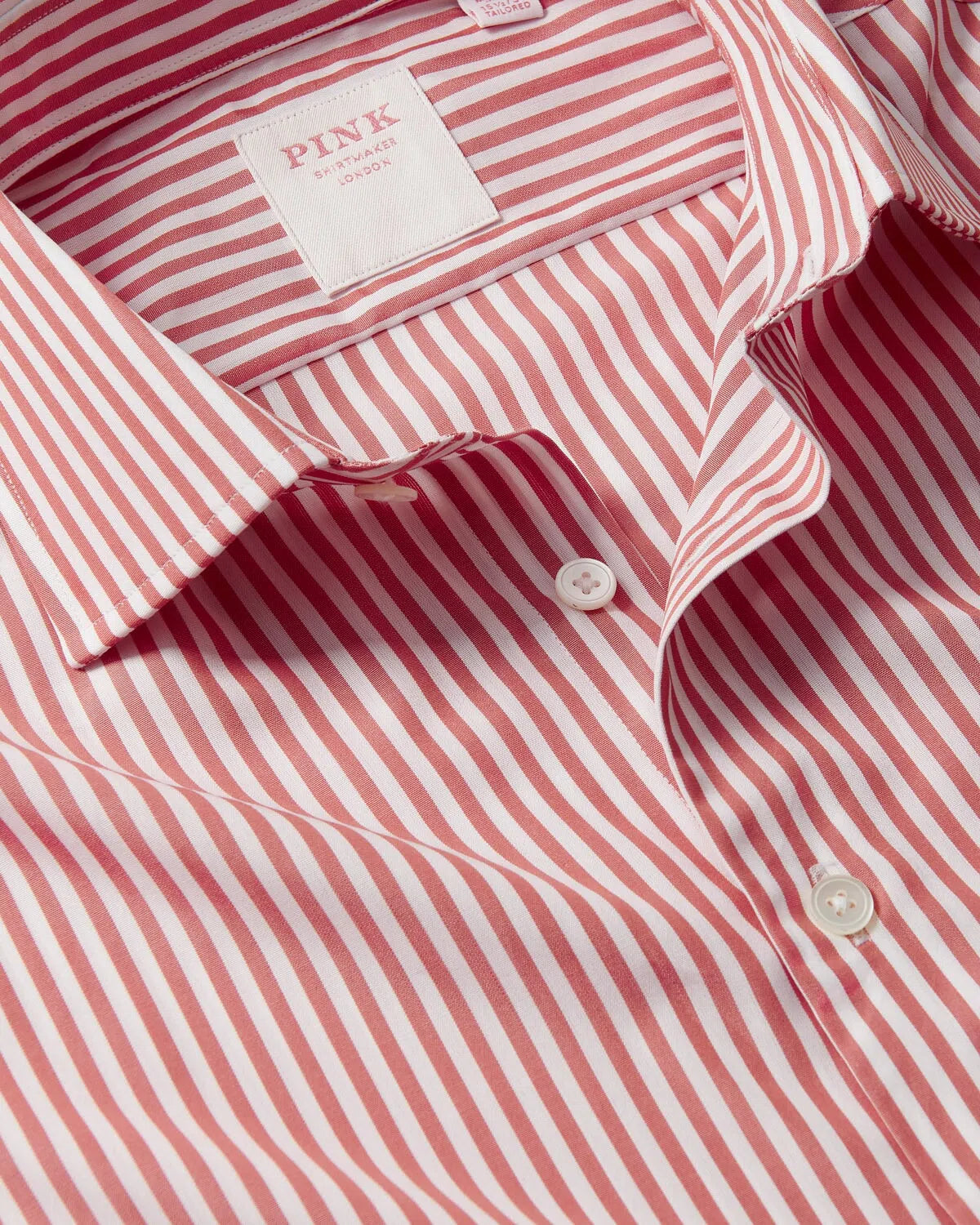 Thomas Pink Stripe Shirt Orange White-MALFORD OF LONDON SAVILE ROW MENSWEAR OUTLET