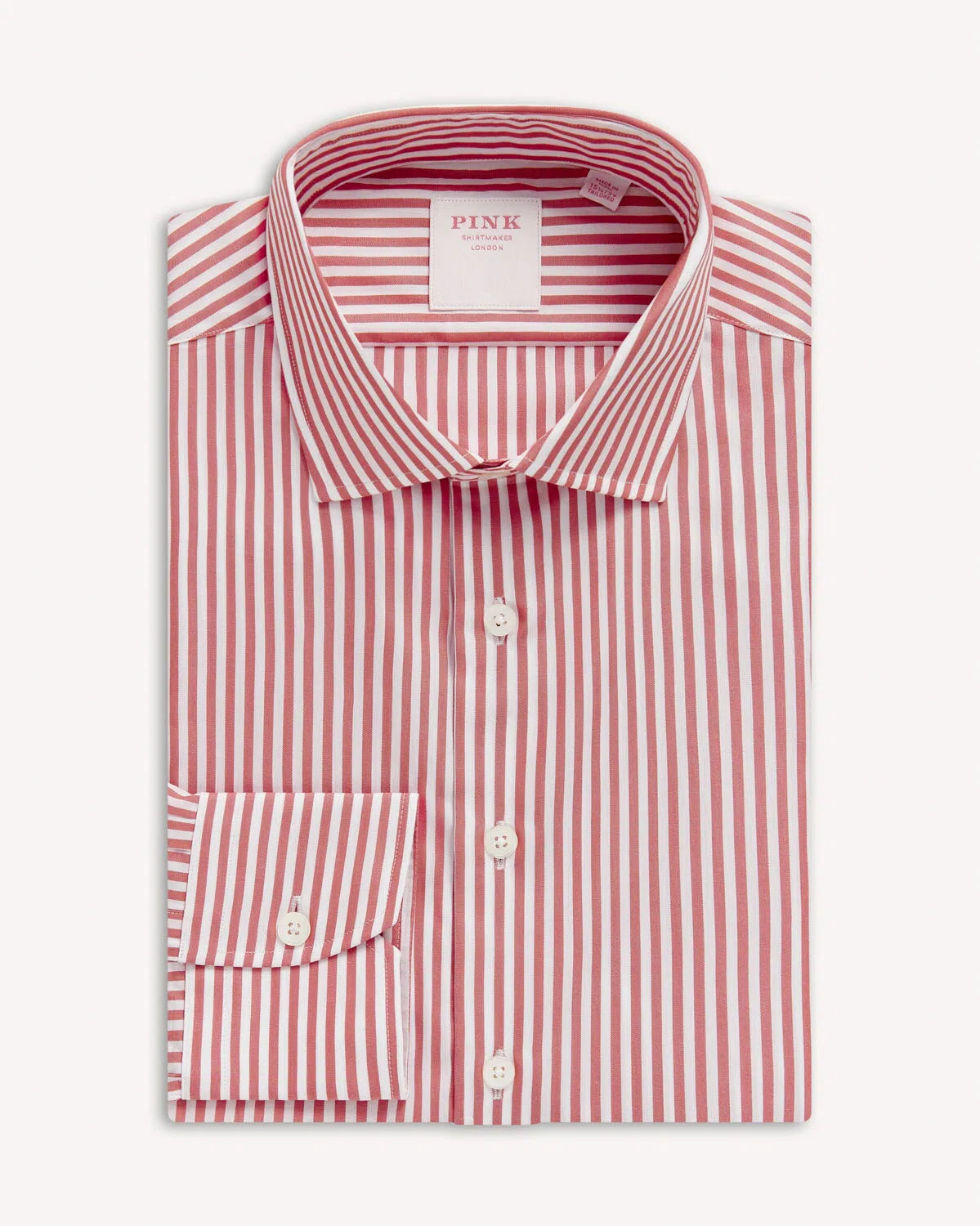 Thomas Pink Stripe Shirt Orange White-MALFORD OF LONDON SAVILE ROW MENSWEAR OUTLET