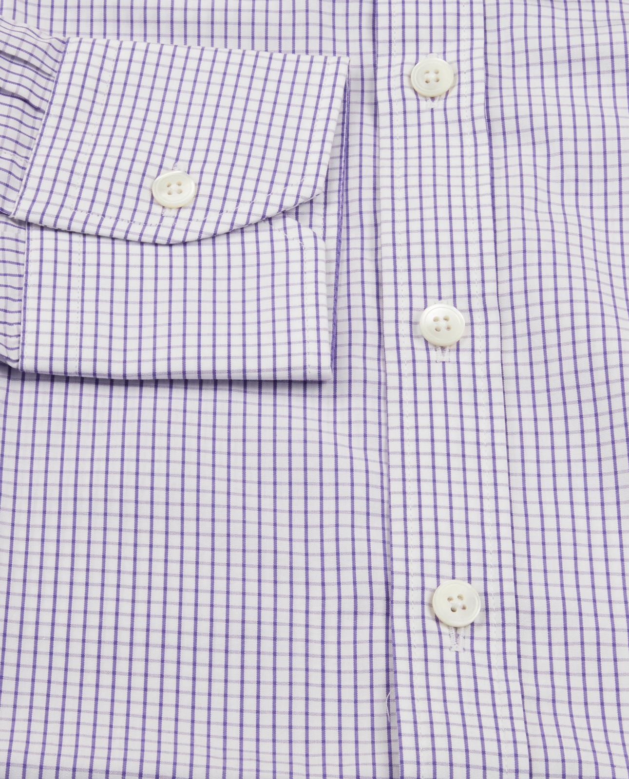 Thomas Pink Tailored Fit Check Formal Shirt Purple/White-MALFORD OF LONDON SAVILE ROW MENSWEAR OUTLET