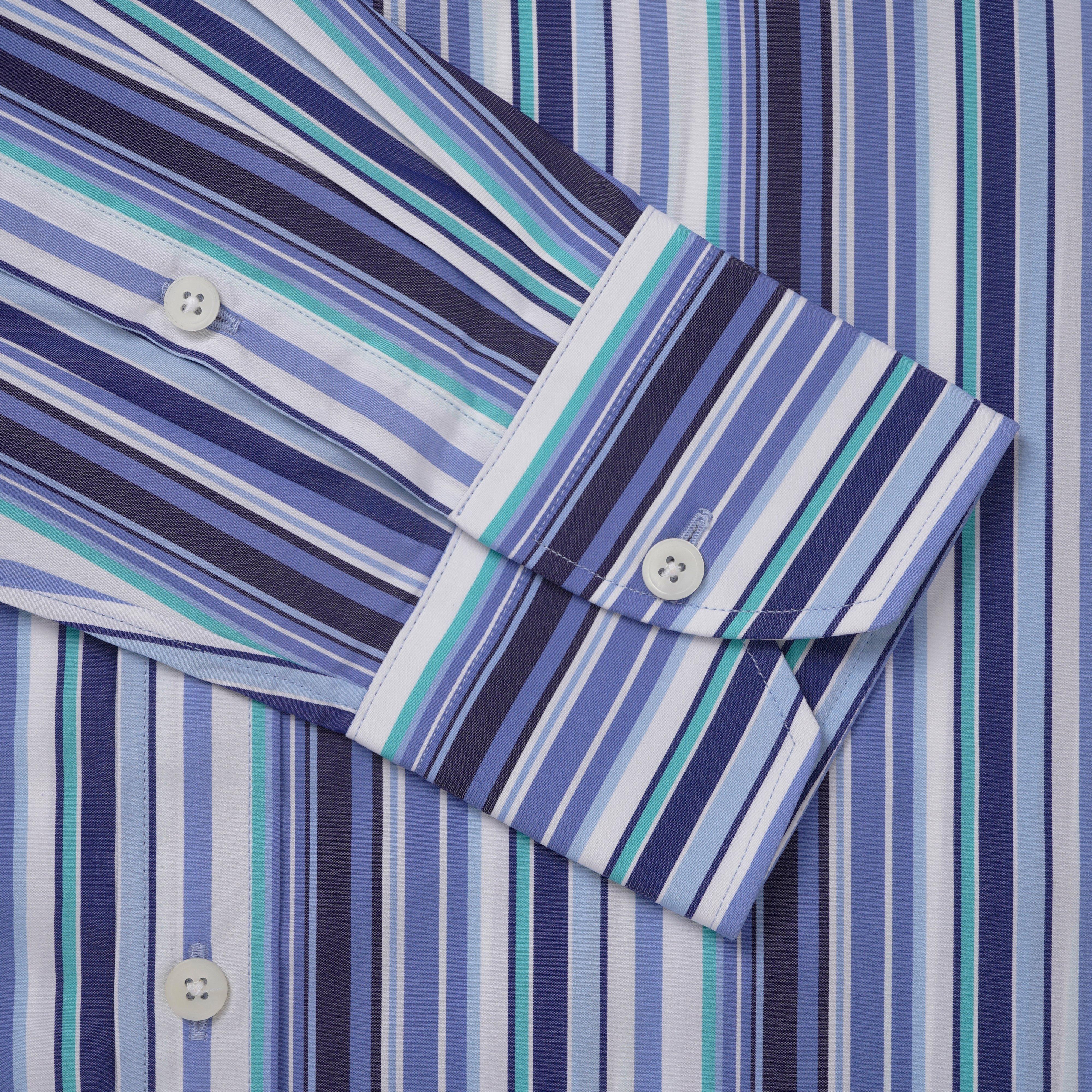 Thomas Pink Tailored Fit Formal Barcode Stripe Shirt-MALFORD OF LONDON SAVILE ROW MENSWEAR OUTLET