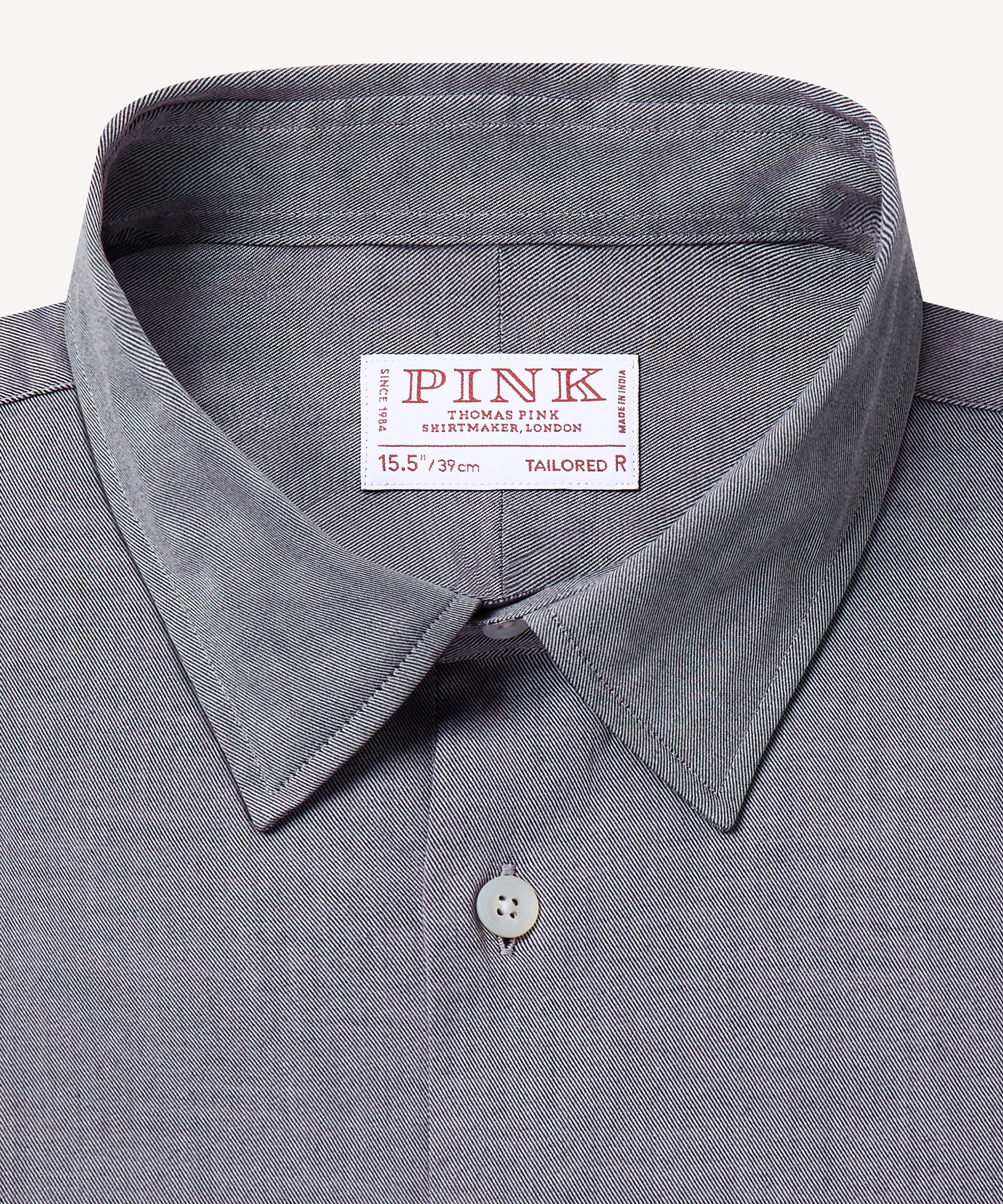 Thomas Pink Tailored Fit Formal Bi-Colour Twill Shirt-MALFORD OF LONDON SAVILE ROW MENSWEAR OUTLET