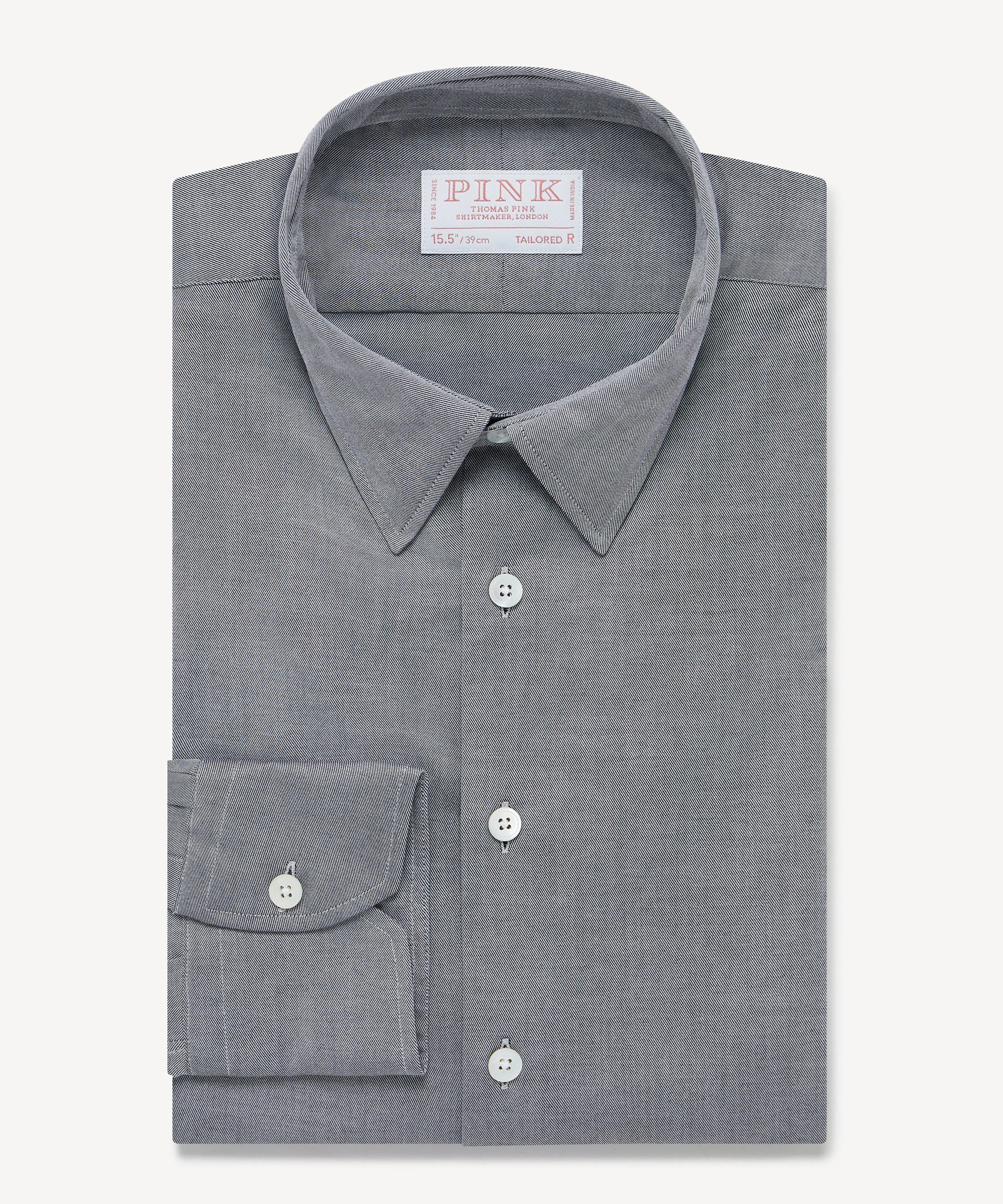 Thomas Pink Tailored Fit Formal Bi-Colour Twill Shirt-MALFORD OF LONDON SAVILE ROW MENSWEAR OUTLET