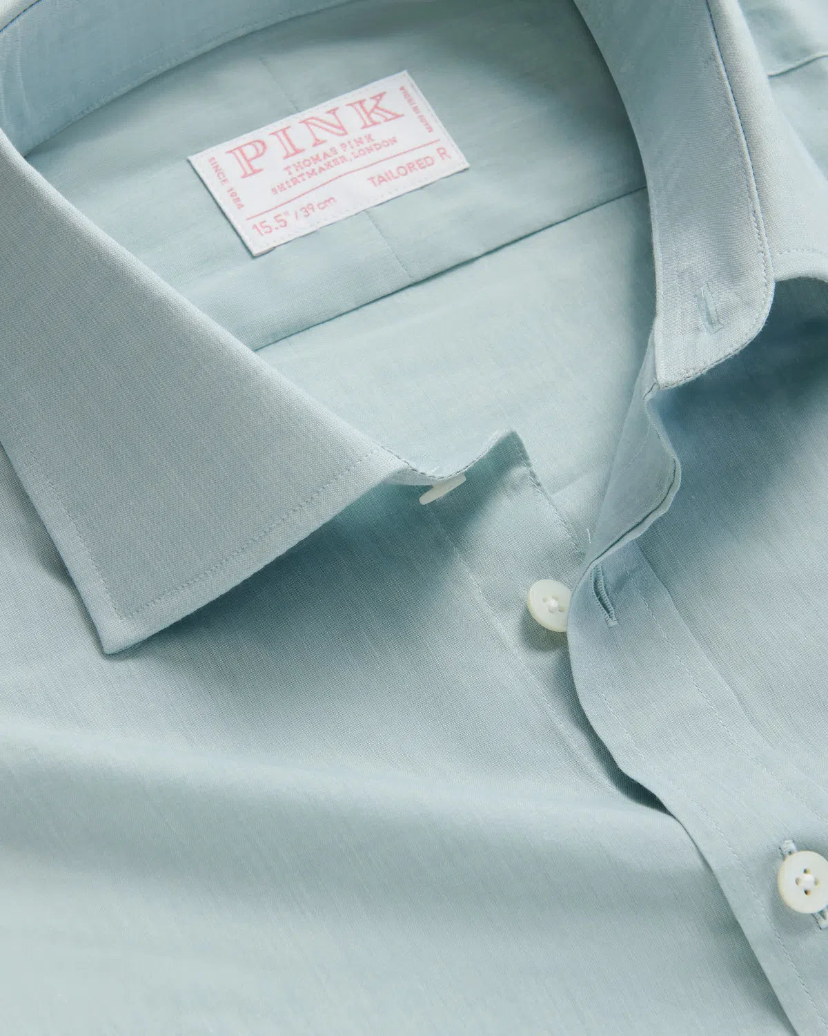 Thomas Pink Tailored Fit Formal Cotton Mussoletta Shirt Pale Blue-MALFORD OF LONDON SAVILE ROW MENSWEAR OUTLET