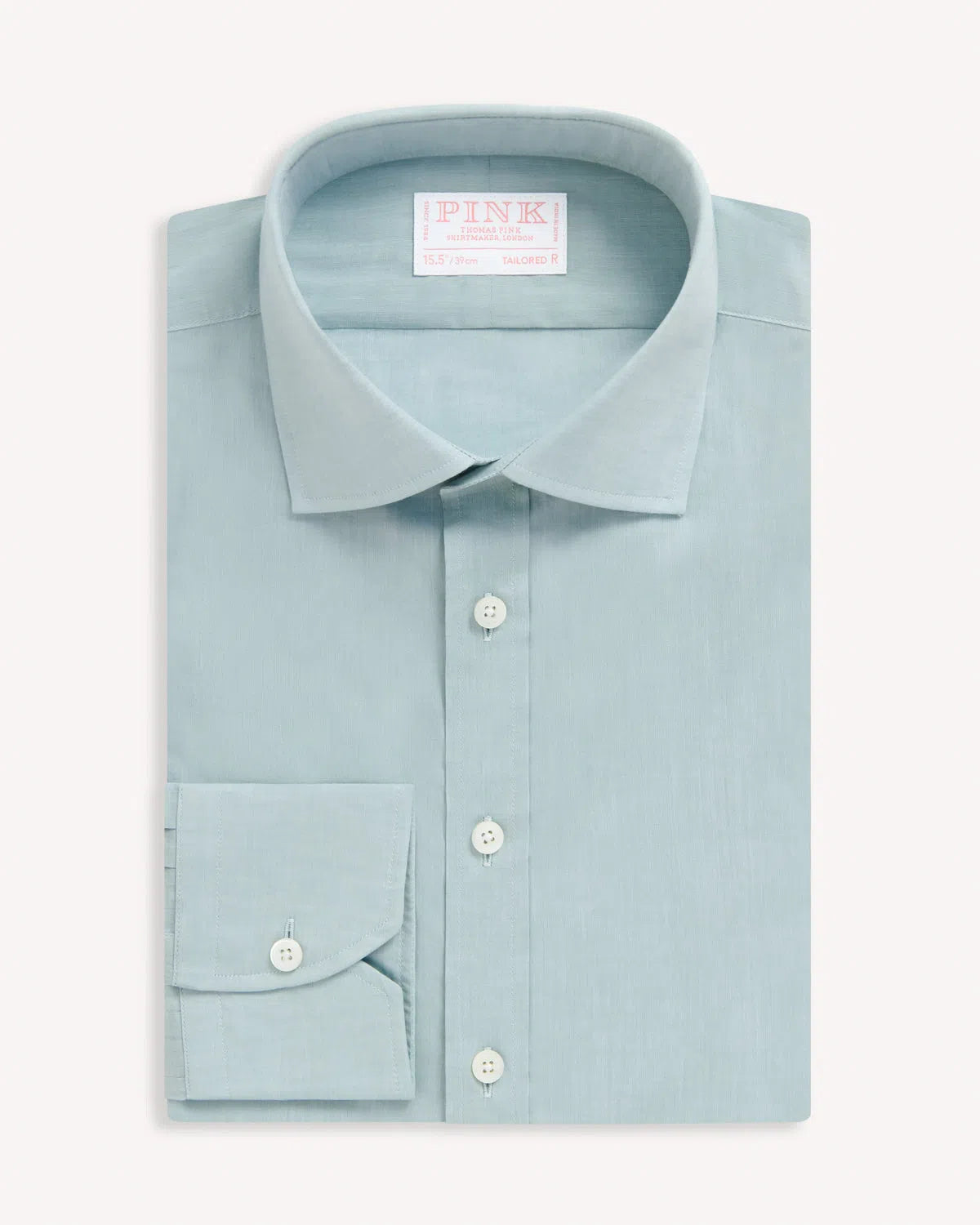 Thomas Pink Tailored Fit Formal Cotton Mussoletta Shirt Pale Blue-MALFORD OF LONDON SAVILE ROW MENSWEAR OUTLET