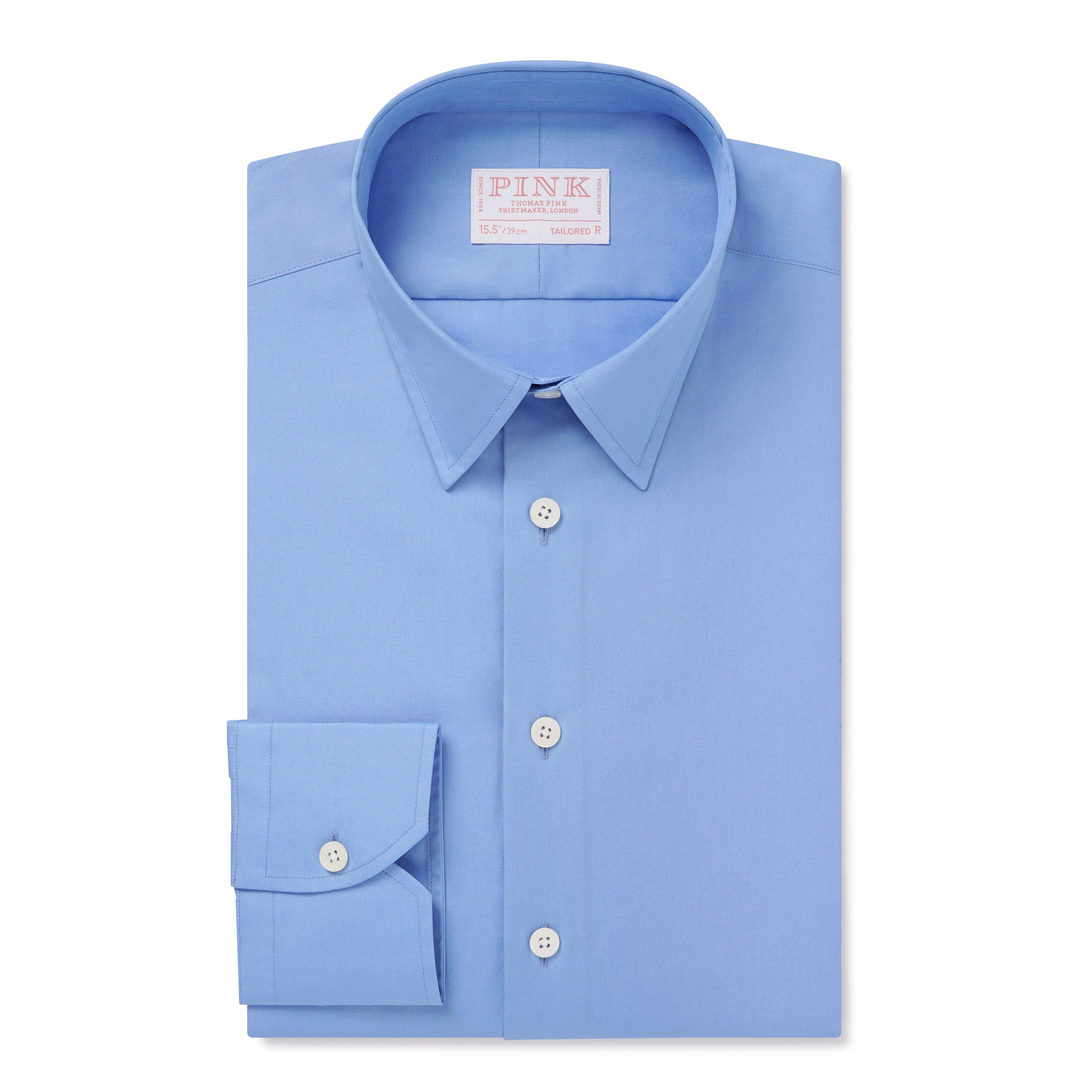 Thomas Pink Tailored Fit Formal Cotton Poplin Shirt-MALFORD OF LONDON SAVILE ROW MENSWEAR OUTLET