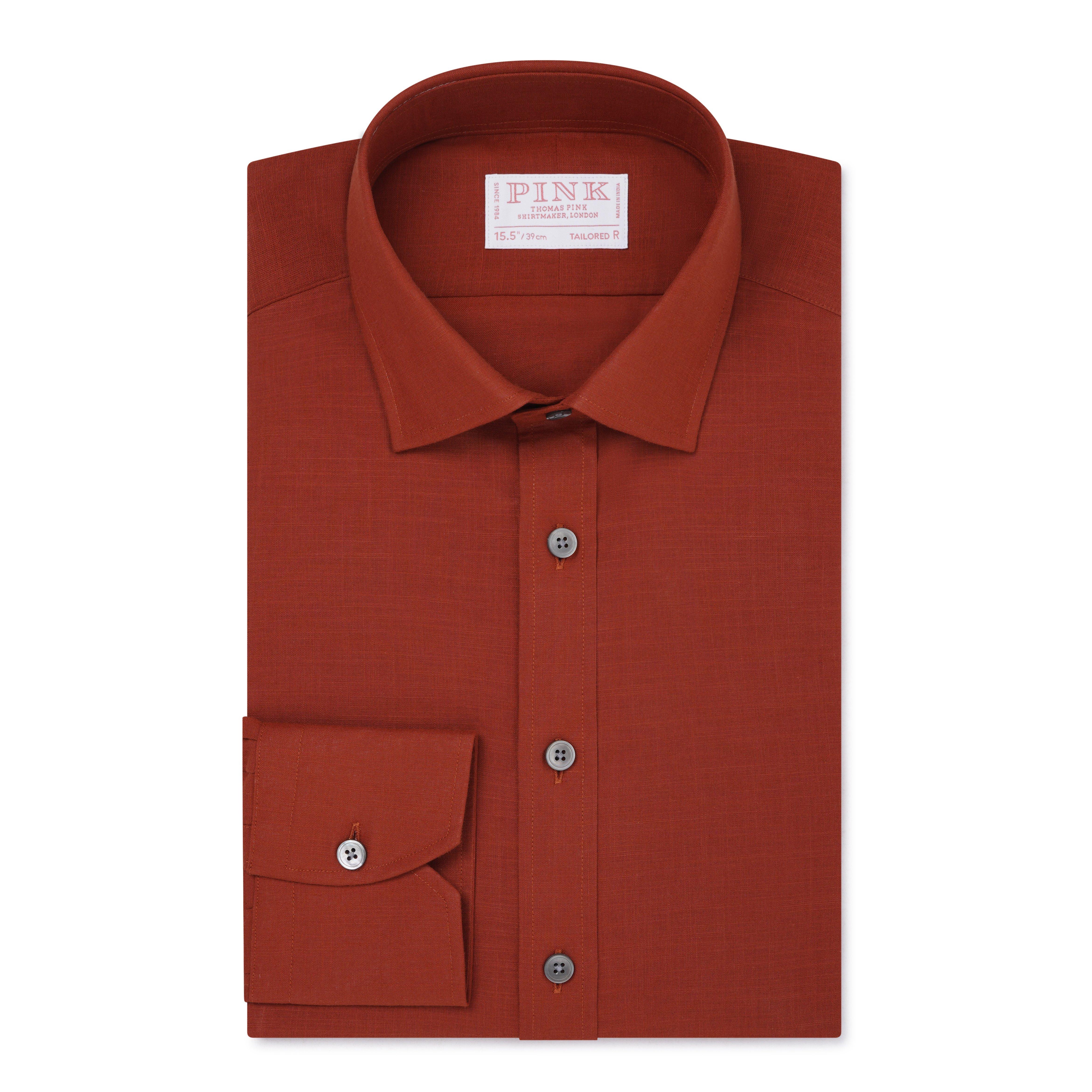 Thomas Pink Tailored Fit Formal Cotton Slub Shirt-MALFORD OF LONDON SAVILE ROW MENSWEAR OUTLET