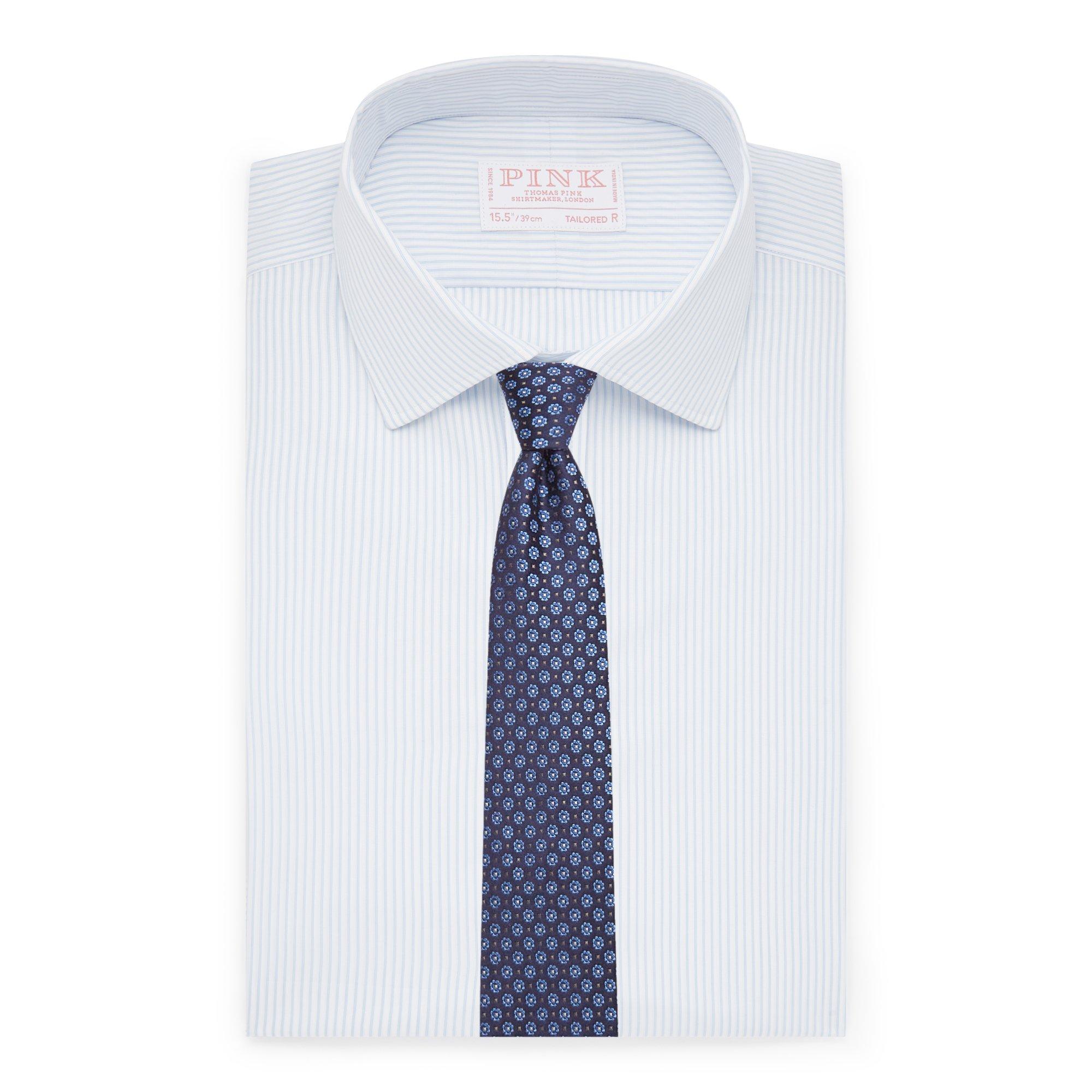 Thomas Pink Tailored Fit Formal Dobby Pin Stripe Shirt-MALFORD OF LONDON SAVILE ROW MENSWEAR OUTLET