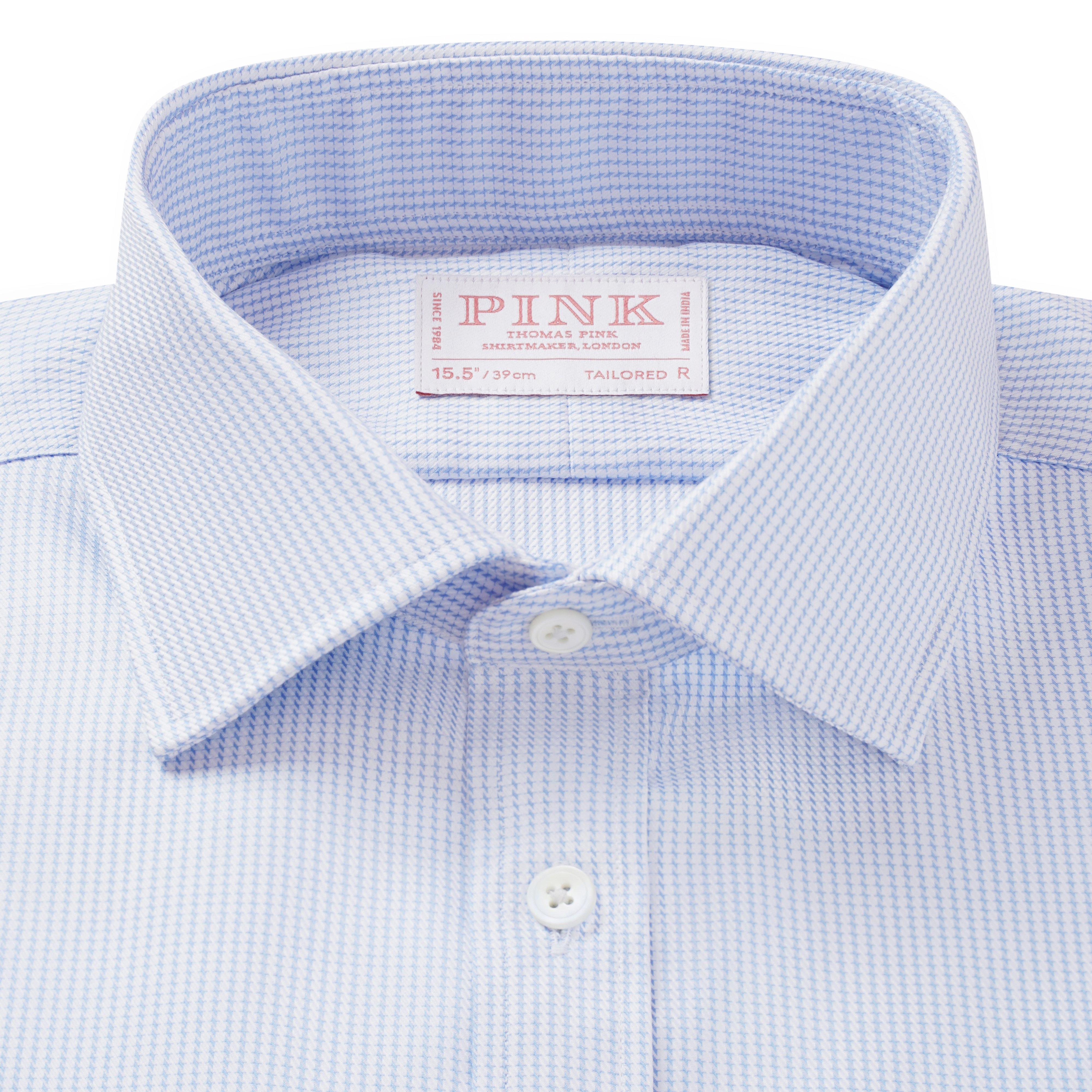 Thomas Pink Tailored Fit Formal Dobby Puppytooth Shirt-MALFORD OF LONDON SAVILE ROW MENSWEAR OUTLET