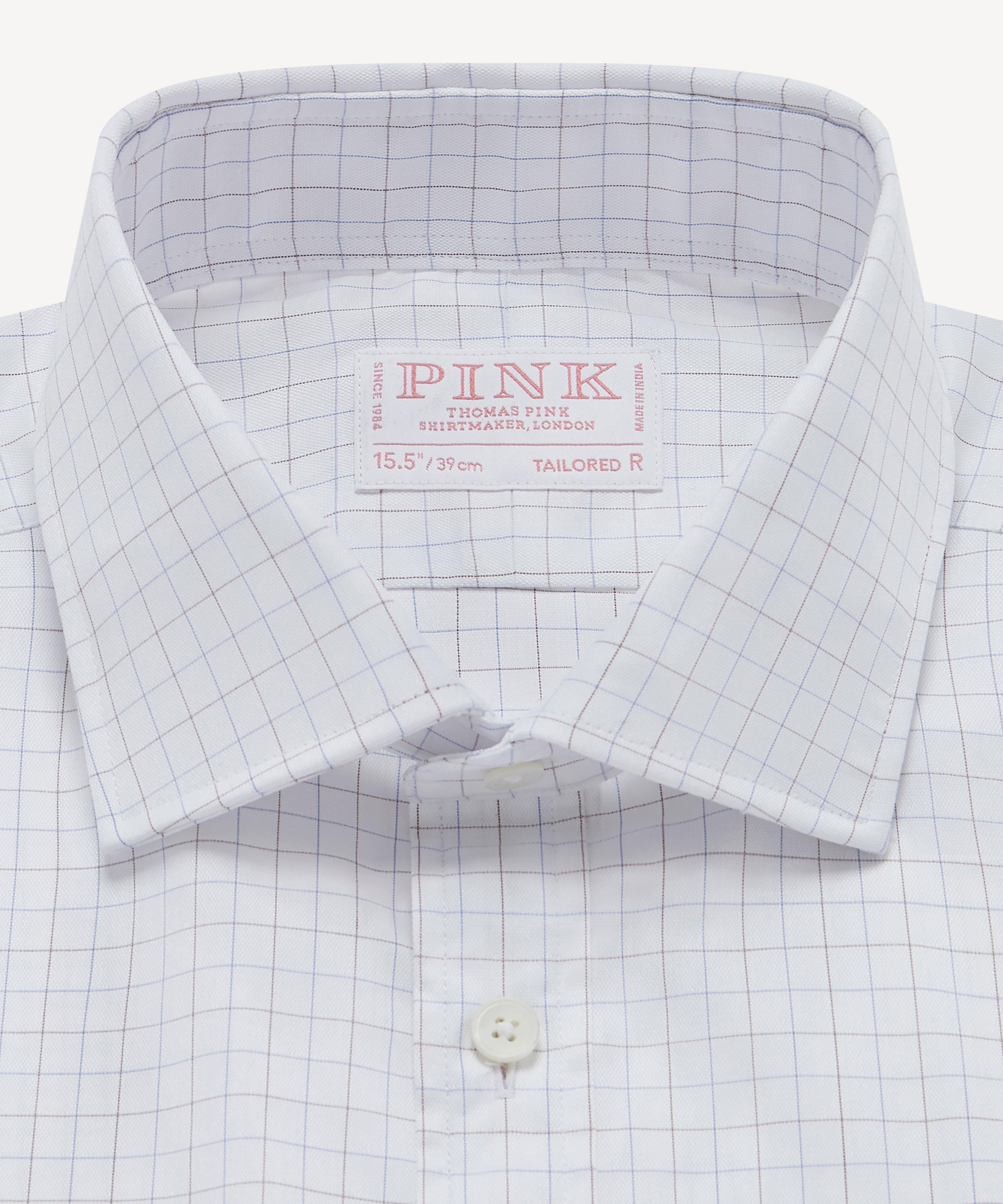 Thomas Pink Tailored Fit Formal Duke Graph Check Shirt-MALFORD OF LONDON SAVILE ROW MENSWEAR OUTLET