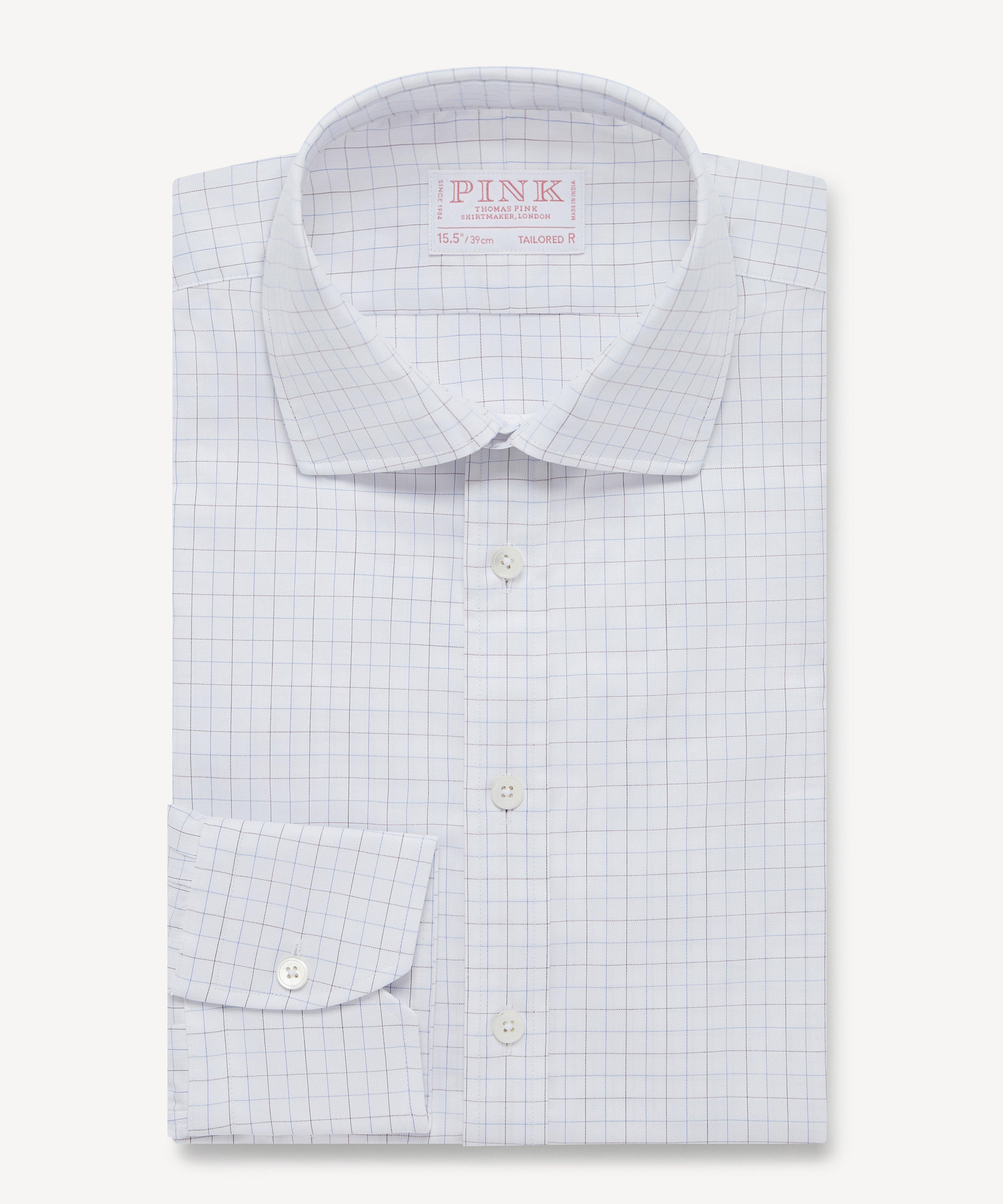 Thomas Pink Tailored Fit Formal Duke Graph Check Shirt-MALFORD OF LONDON SAVILE ROW MENSWEAR OUTLET