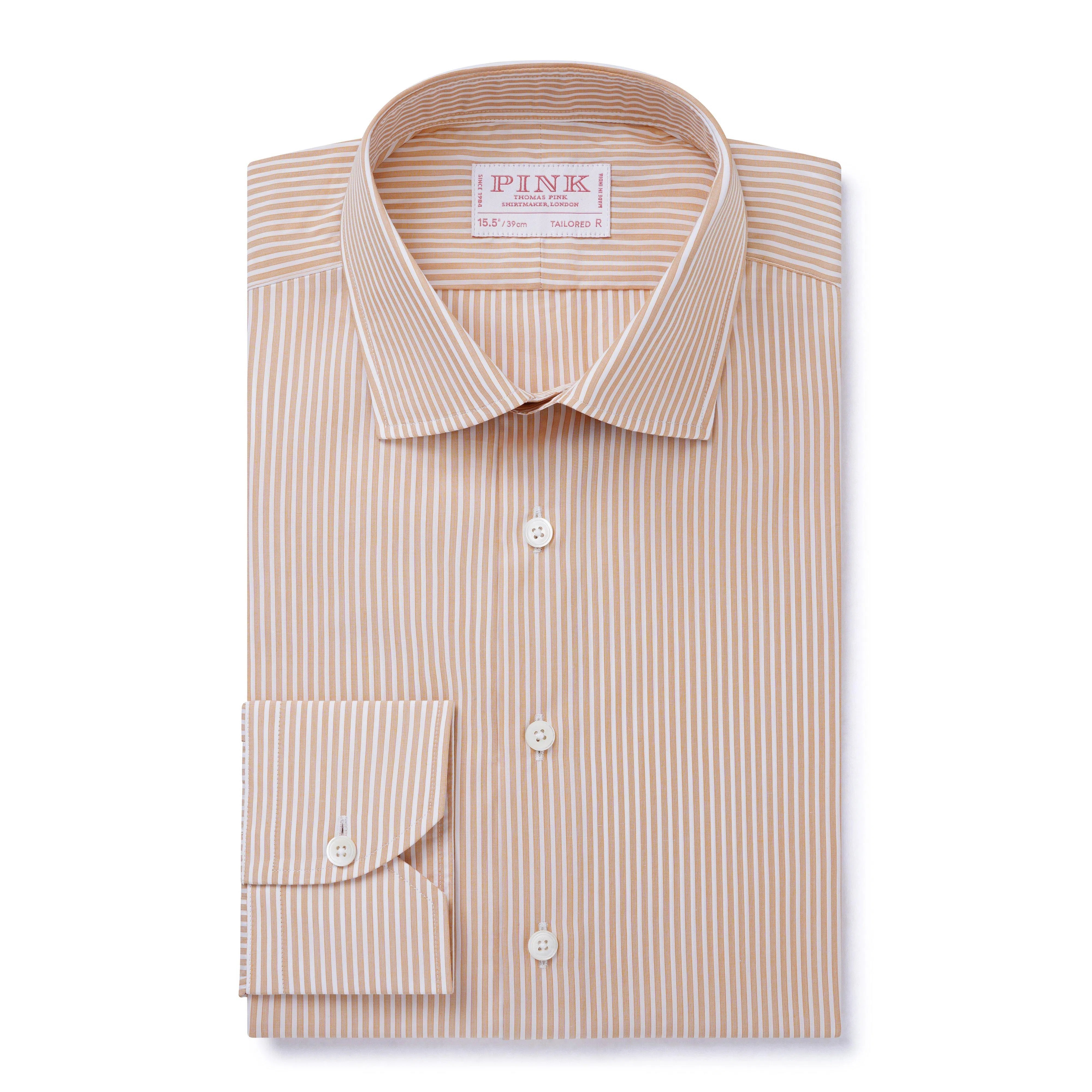 Thomas Pink Tailored Fit Formal Egyptian Cotton Stripe Shirt-MALFORD OF LONDON SAVILE ROW MENSWEAR OUTLET