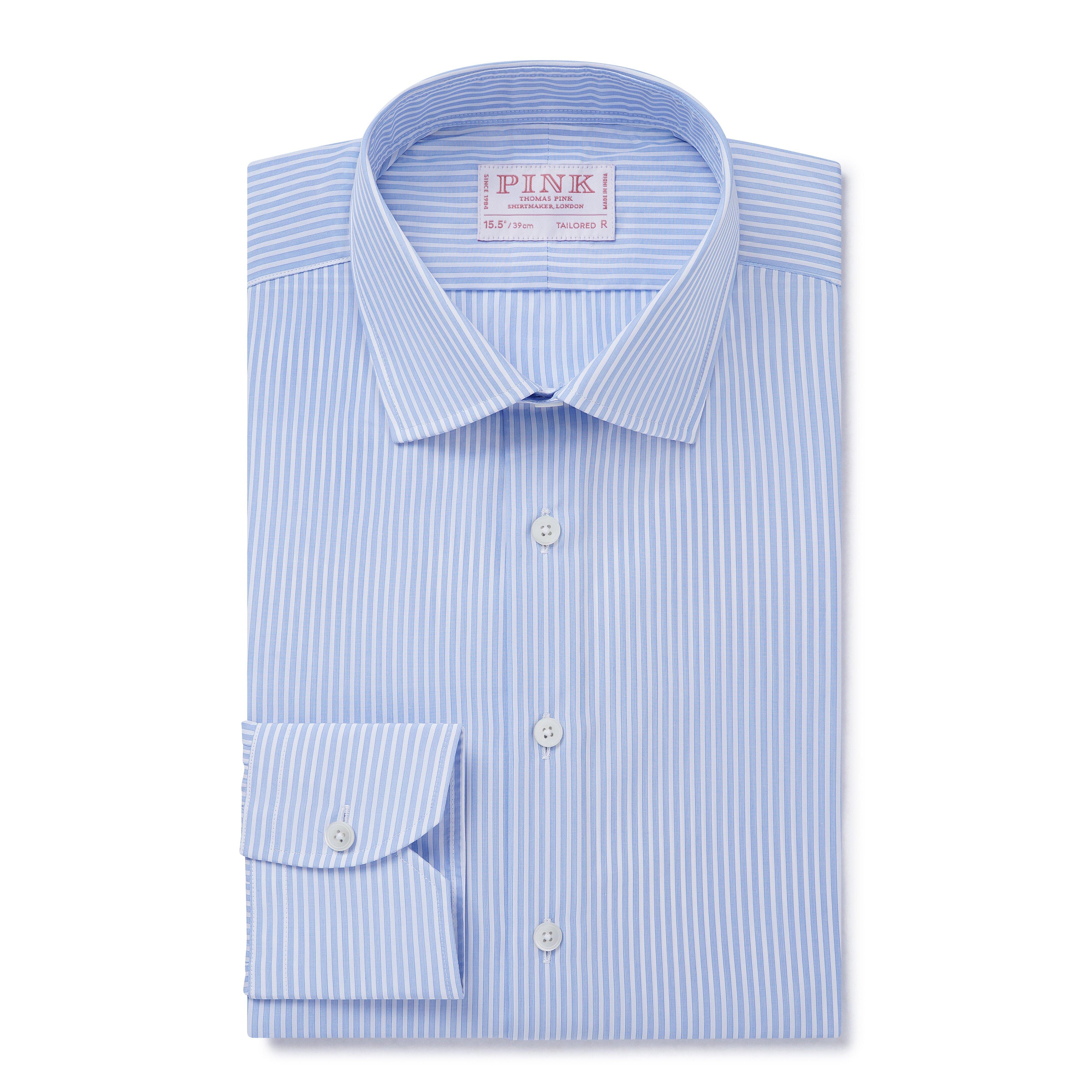 Thomas Pink Tailored Fit Formal Egyptian Cotton Stripe Shirt-MALFORD OF LONDON SAVILE ROW MENSWEAR OUTLET