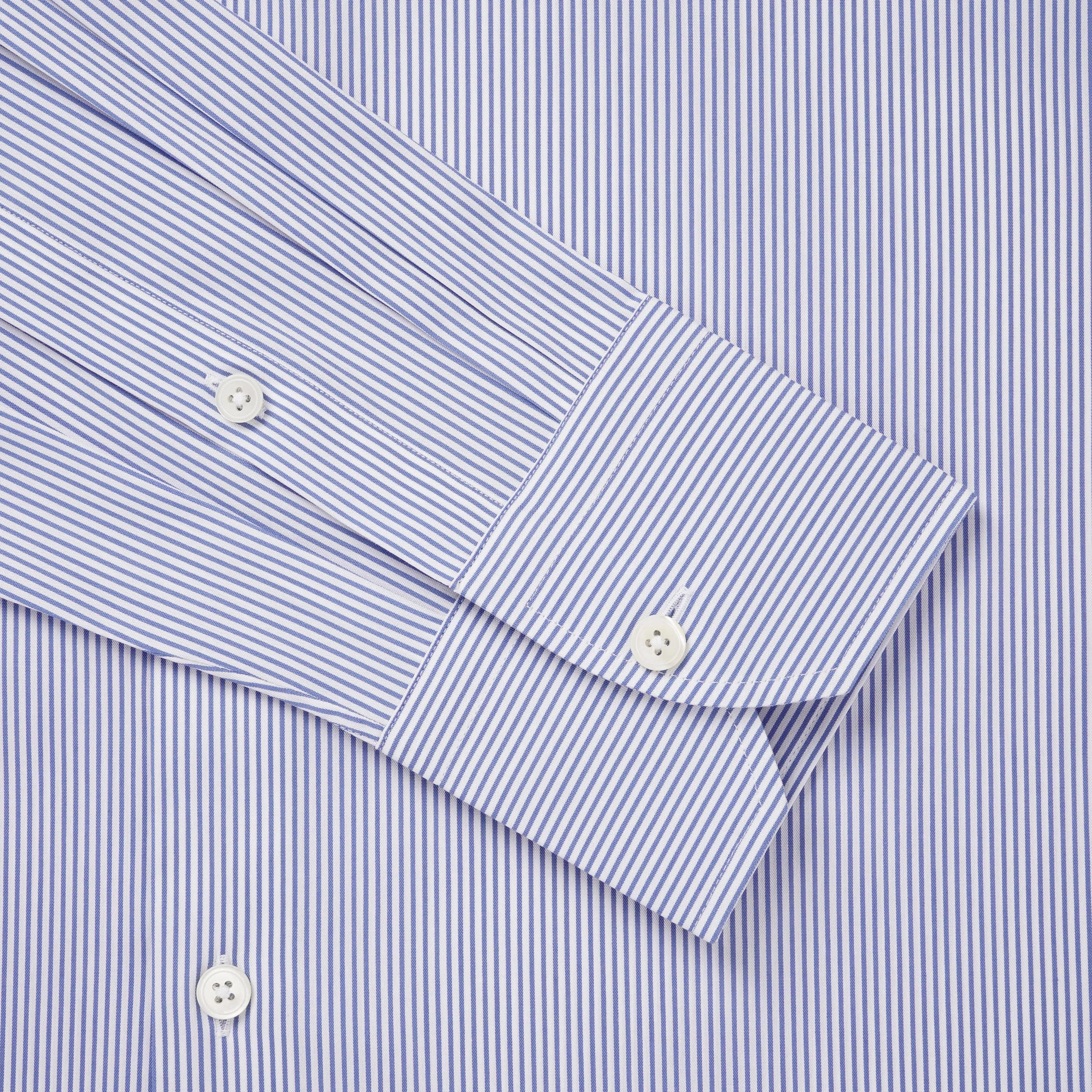 Thomas Pink Tailored Fit Formal Fine Bengal Stripe Shirt Pale Blue/White-MALFORD OF LONDON SAVILE ROW MENSWEAR OUTLET