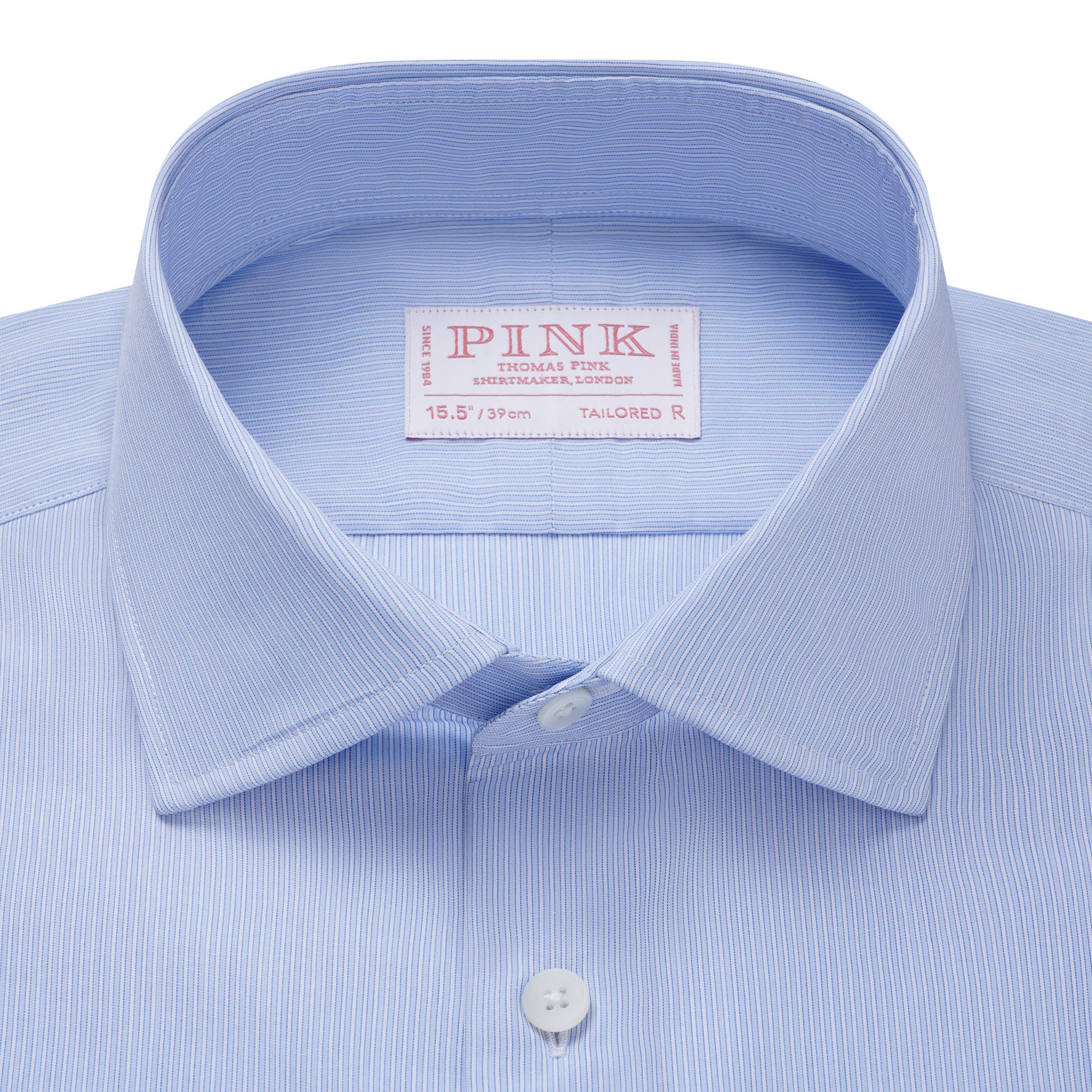 Thomas Pink Tailored Fit Formal Fine Stripe Shirt-MALFORD OF LONDON SAVILE ROW MENSWEAR OUTLET