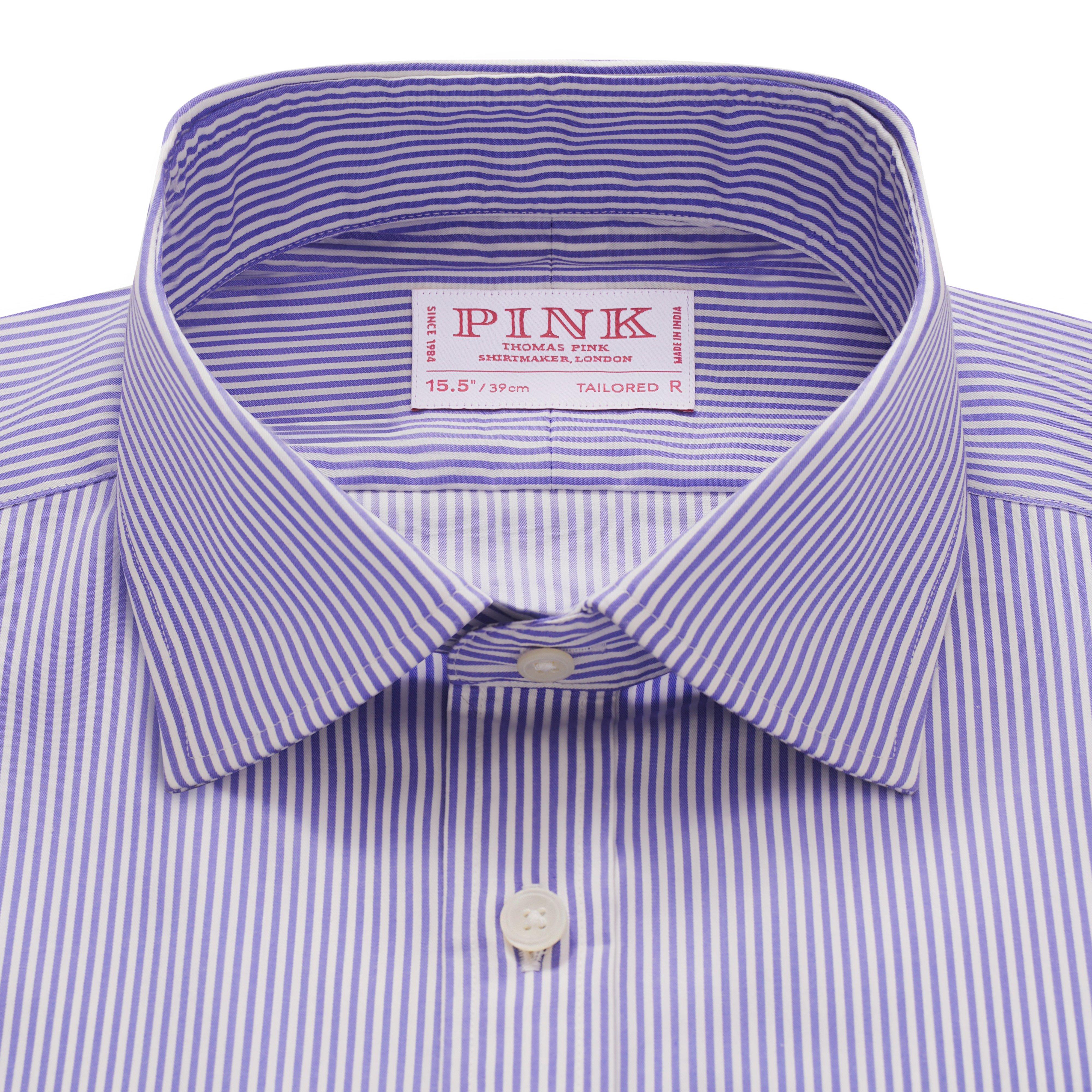 Thomas Pink Tailored Fit Formal Fine Twill Stripe Shirt-MALFORD OF LONDON SAVILE ROW MENSWEAR OUTLET