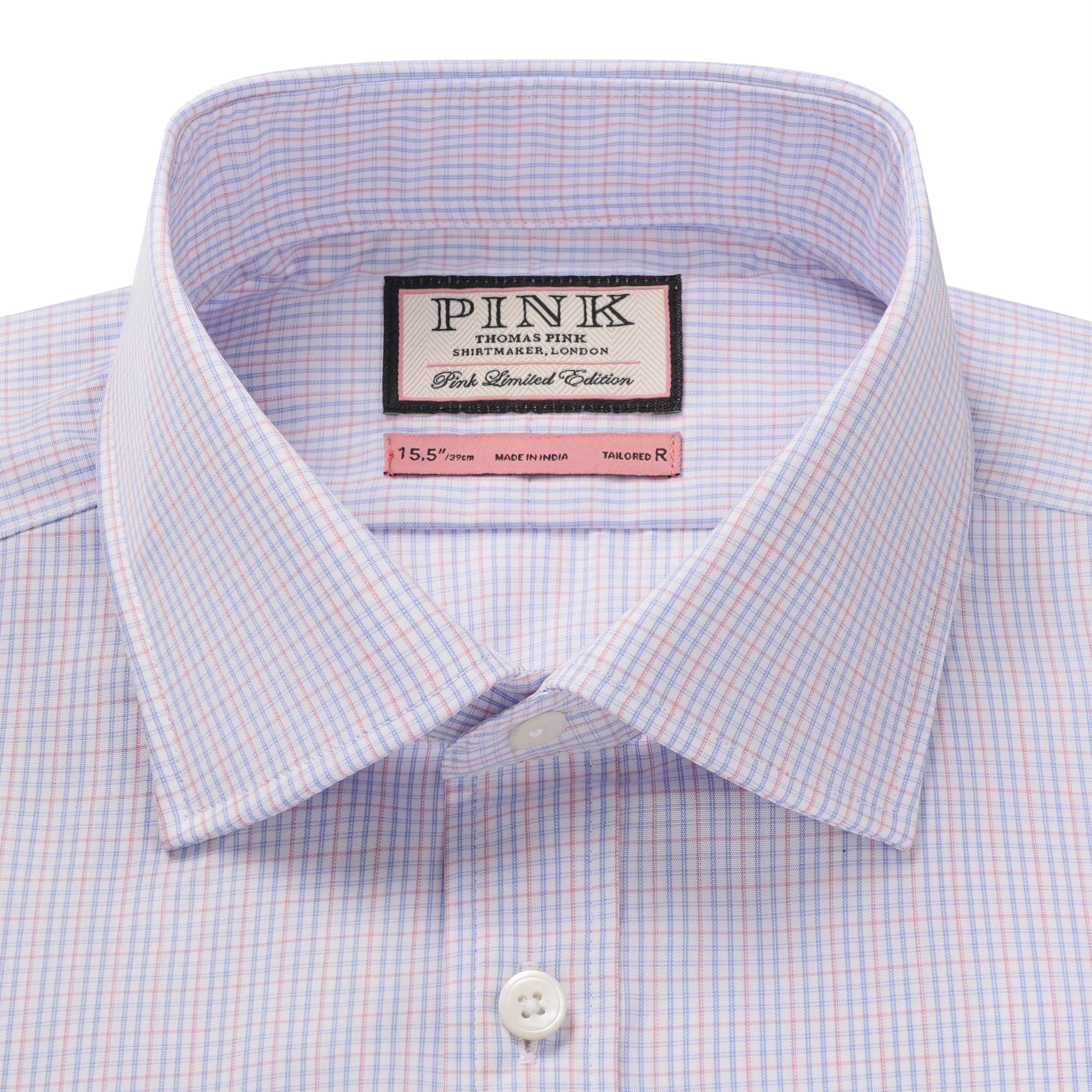 Thomas Pink Tailored Fit Formal Graph Check Shirt-MALFORD OF LONDON SAVILE ROW MENSWEAR OUTLET