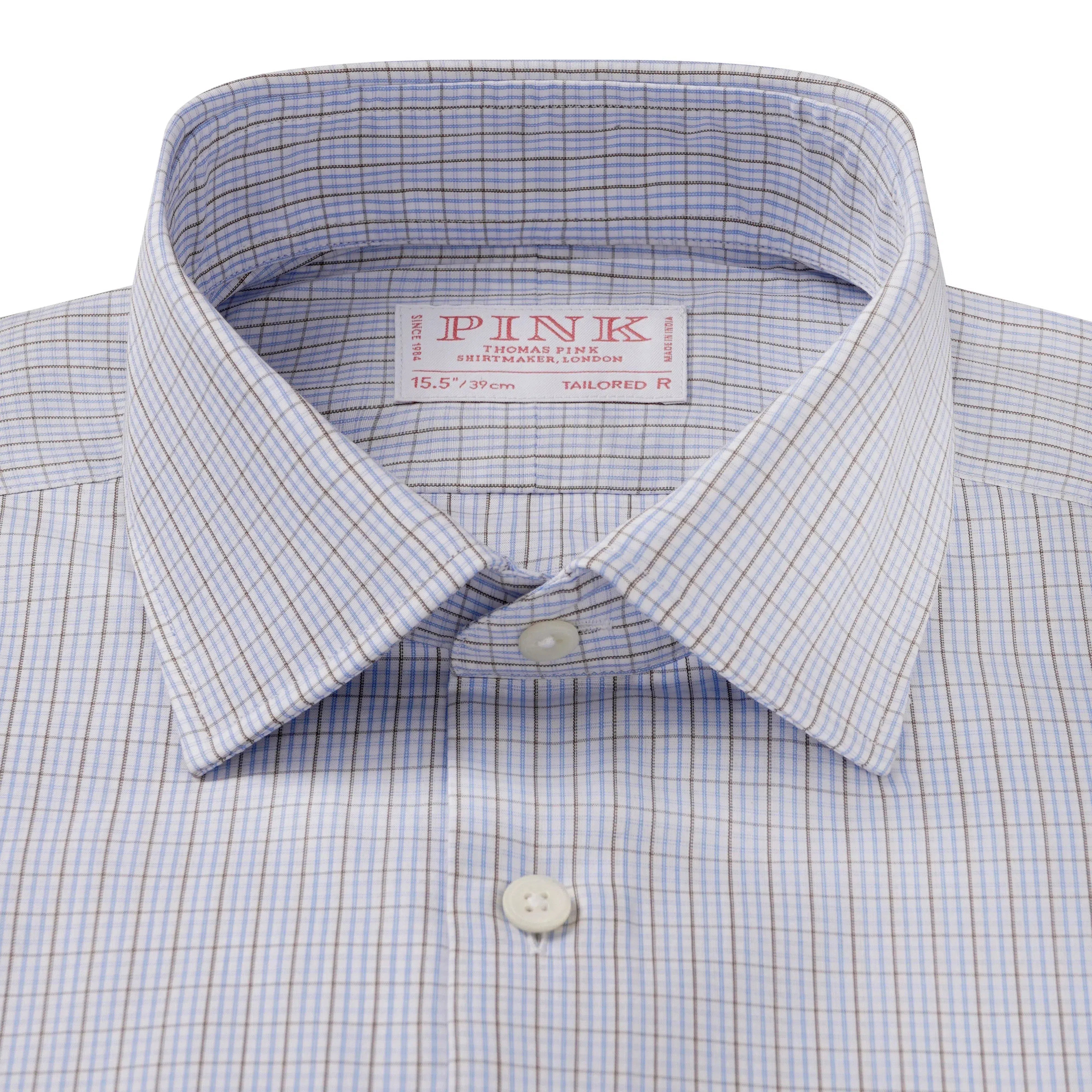 Thomas Pink Tailored Fit Formal Graph Check Shirt-MALFORD OF LONDON SAVILE ROW MENSWEAR OUTLET