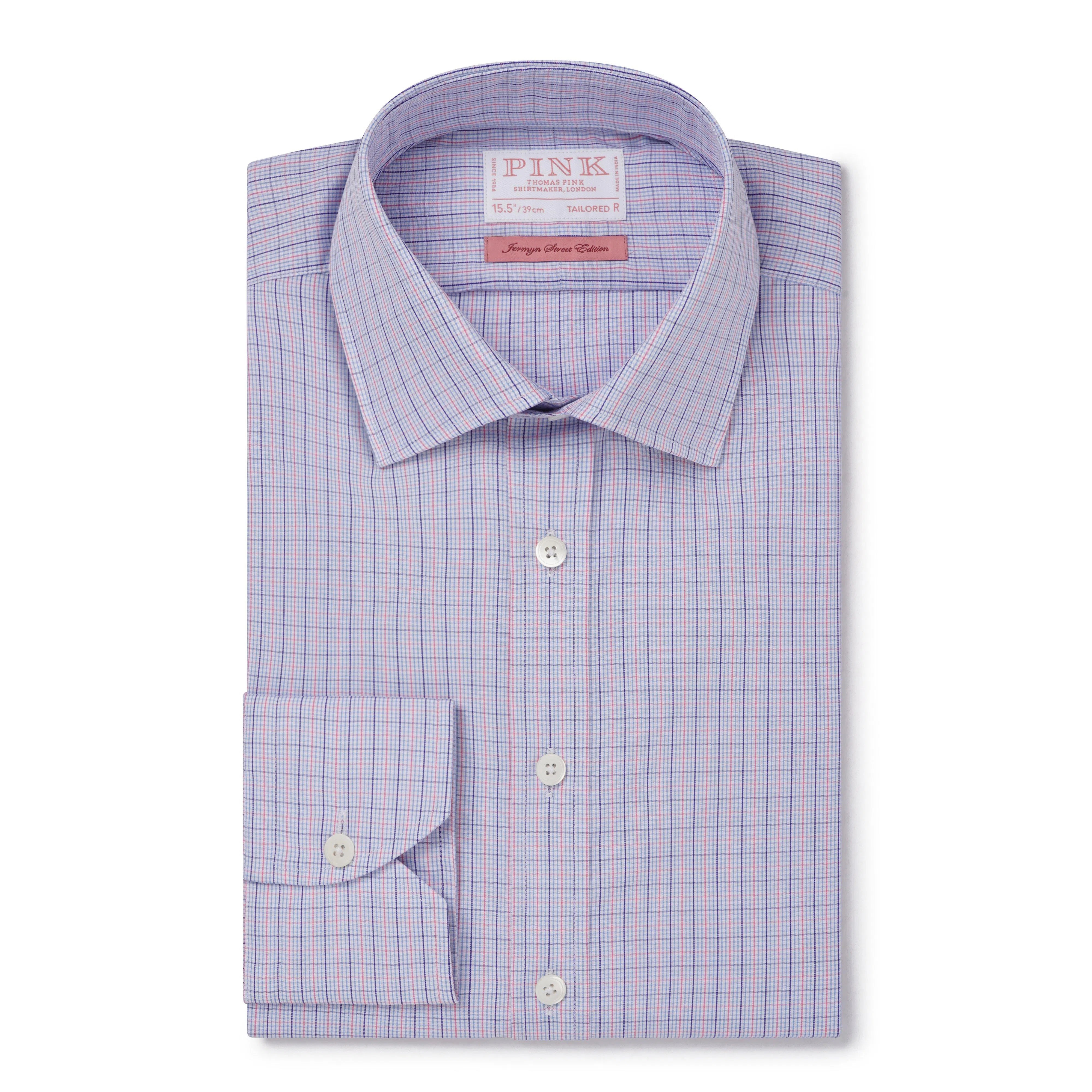 Thomas Pink Tailored Fit Formal Hairline Stripe Shirt-MALFORD OF LONDON SAVILE ROW MENSWEAR OUTLET