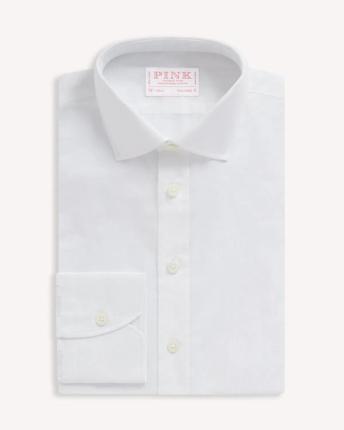 Thomas Pink Tailored Fit Formal Light Muslin Cotton Shirt White-MALFORD OF LONDON SAVILE ROW MENSWEAR OUTLET